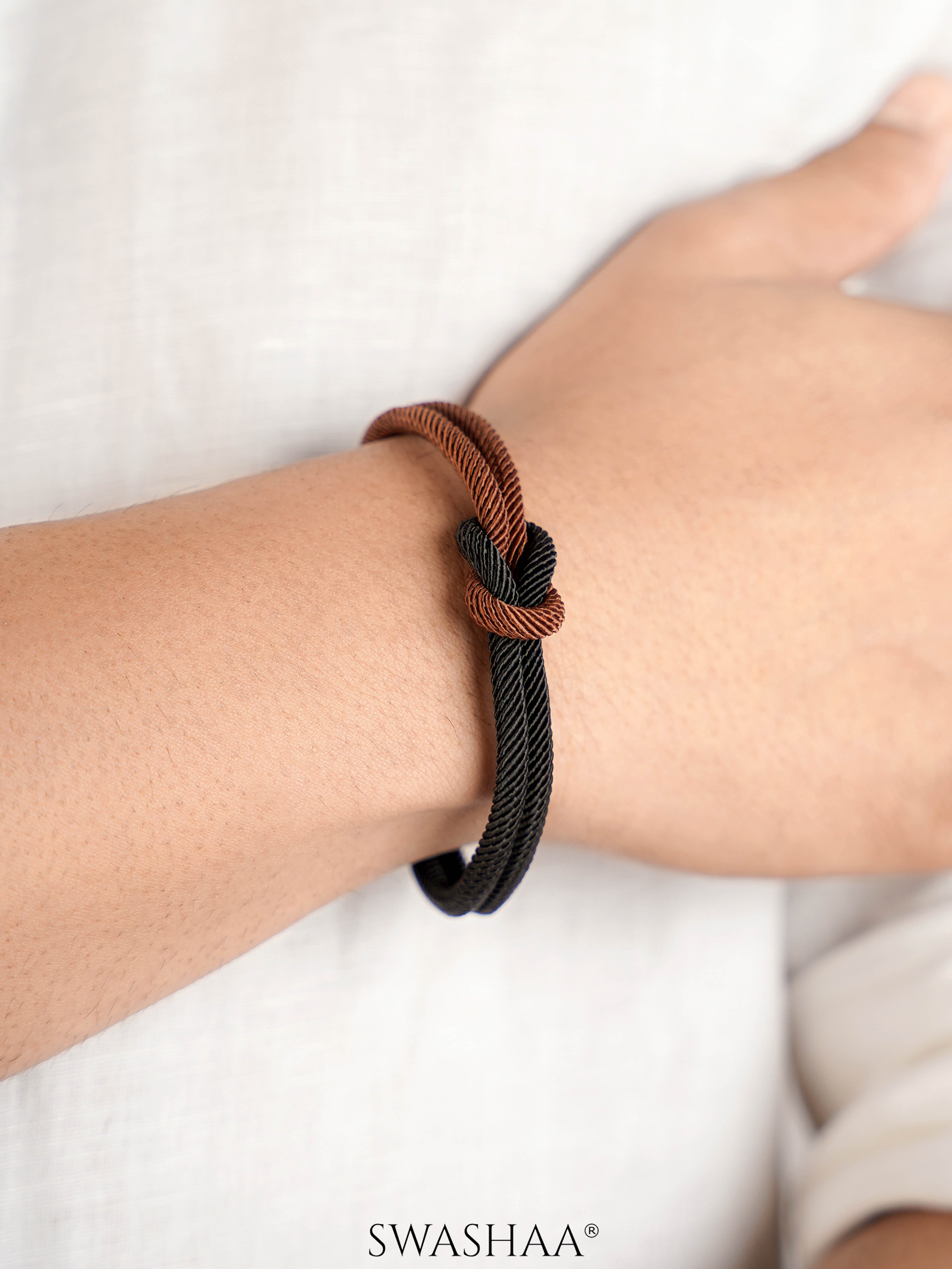 Olake Twin Tone Twisted Men's Rope Bracelet