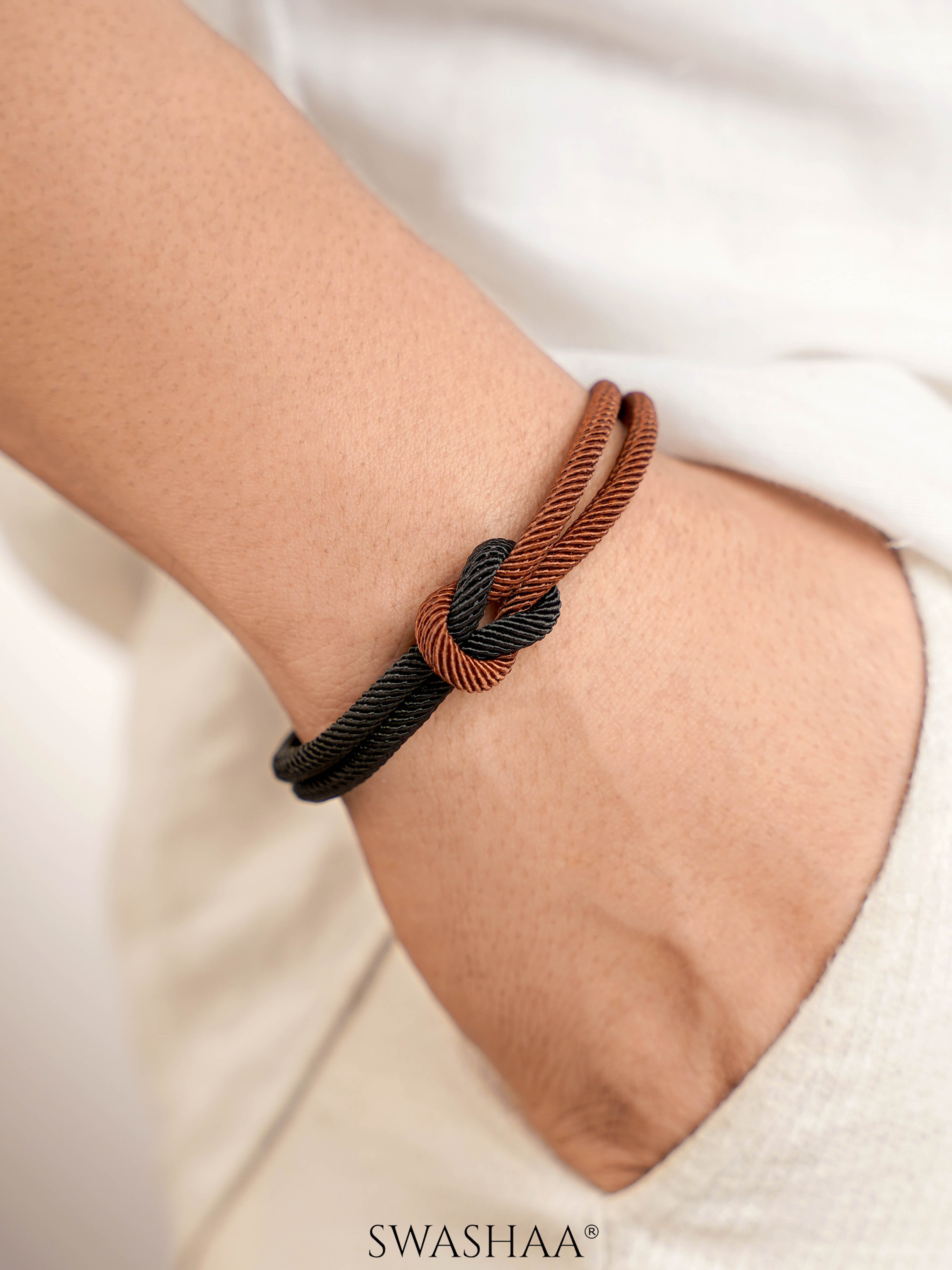 Olake Twin Tone Twisted Men's Rope Bracelet