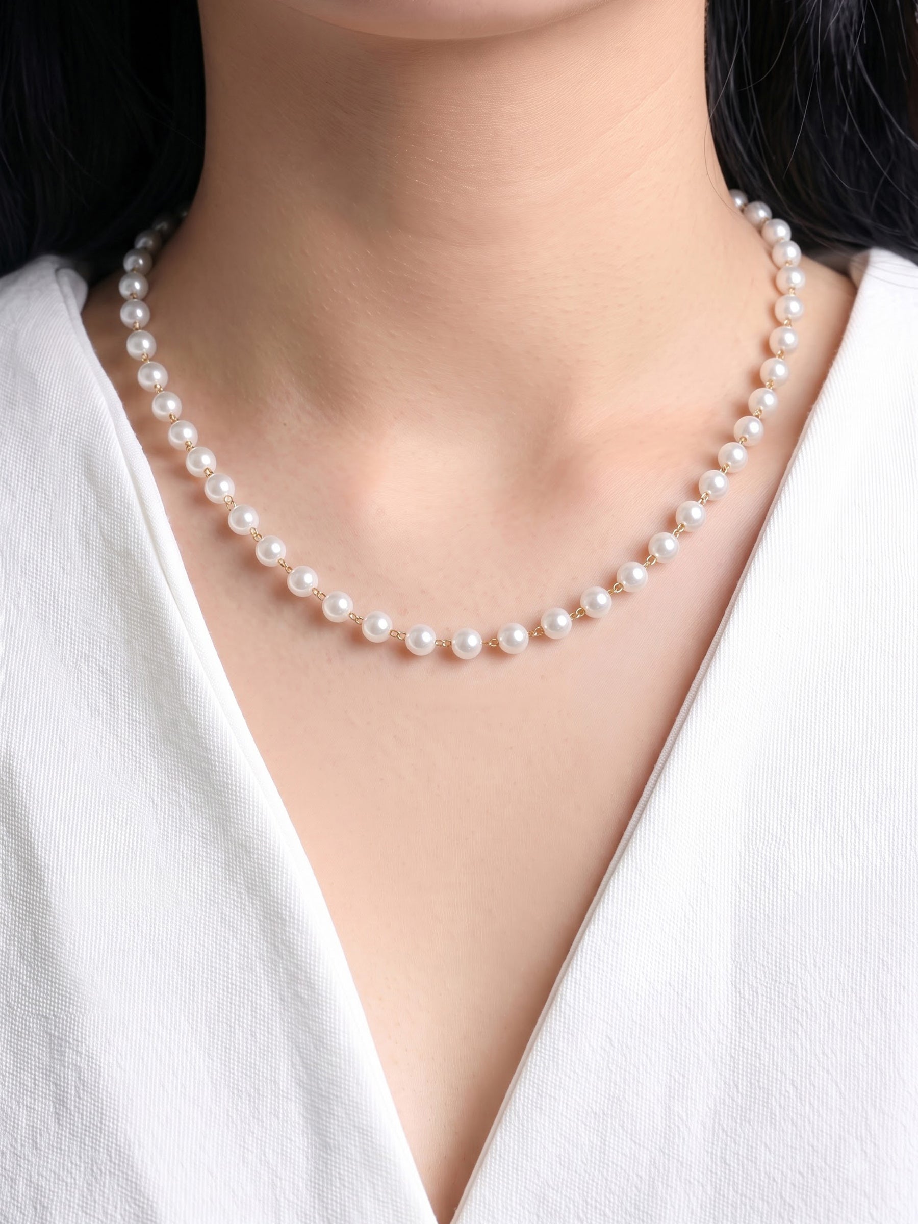 Olay Circular Pearl 18K Gold Plated Necklace