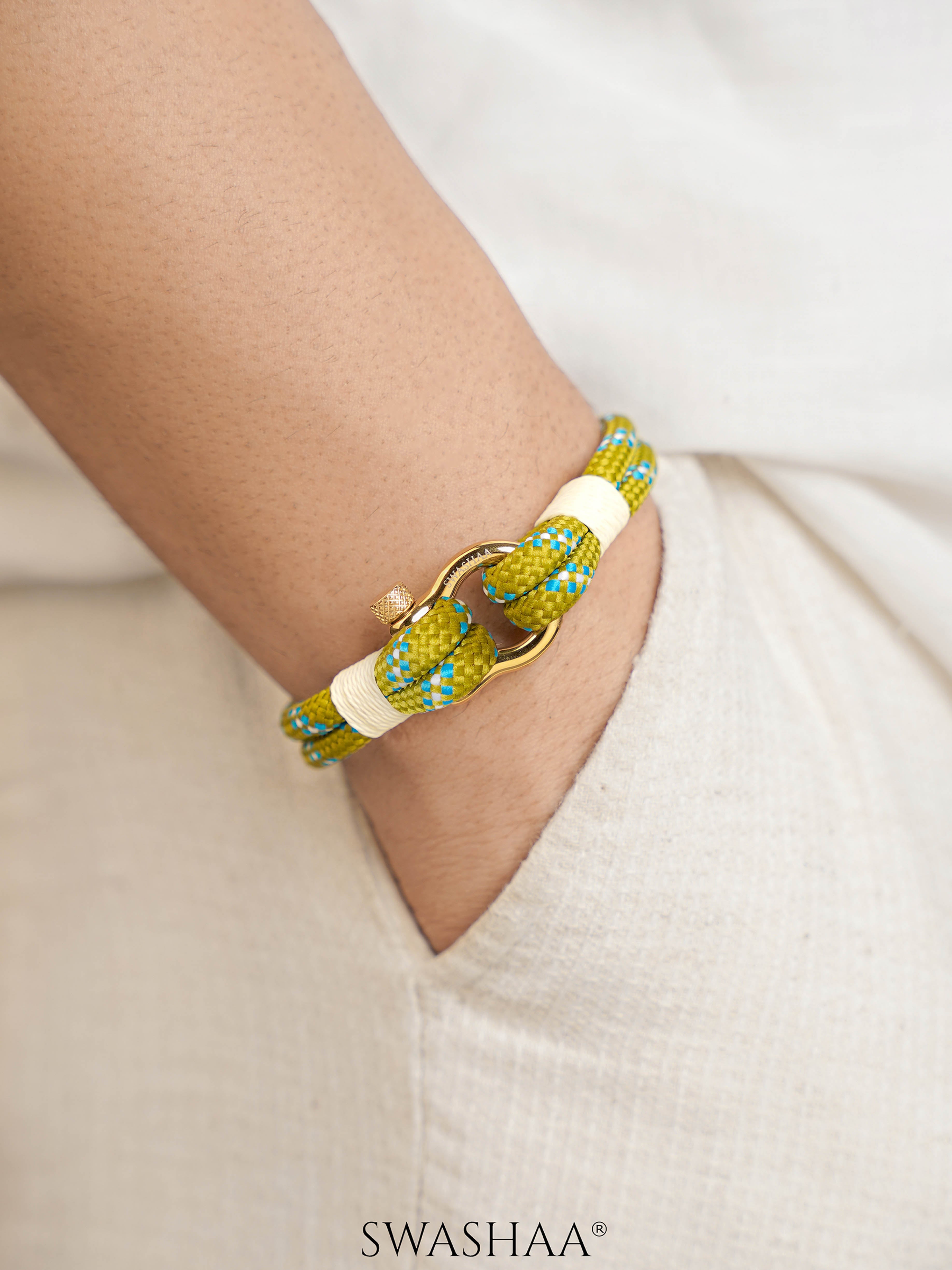 Olive Green Ridge Men's Nylon Rope Bracelet