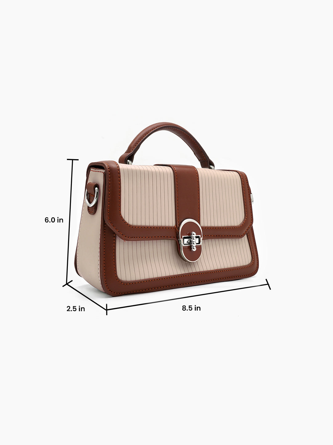 Olivia Cream Classic Mini Bag - Swashaa
