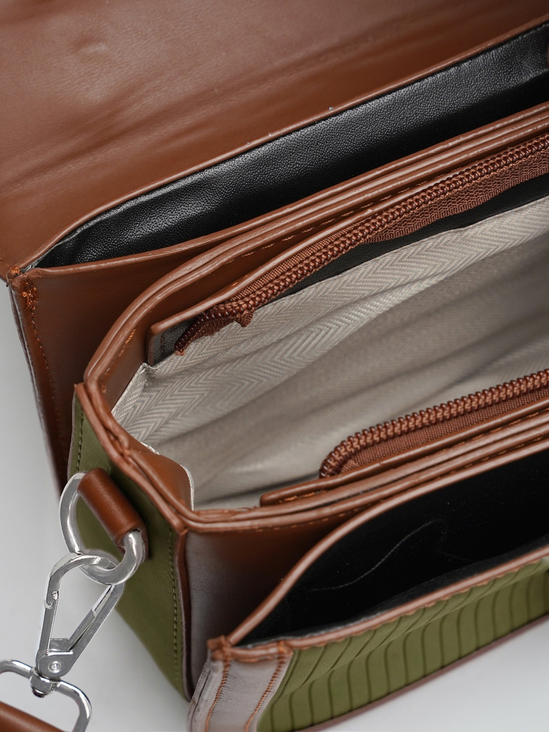 Olivia Olive Green Classic Mini Bag - Swashaa