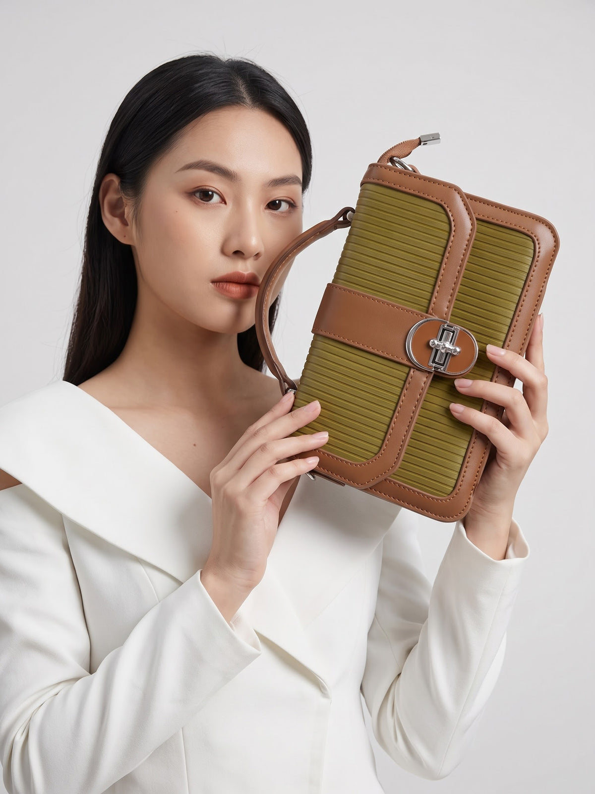 Olivia Olive Green Classic Mini Bag - Swashaa