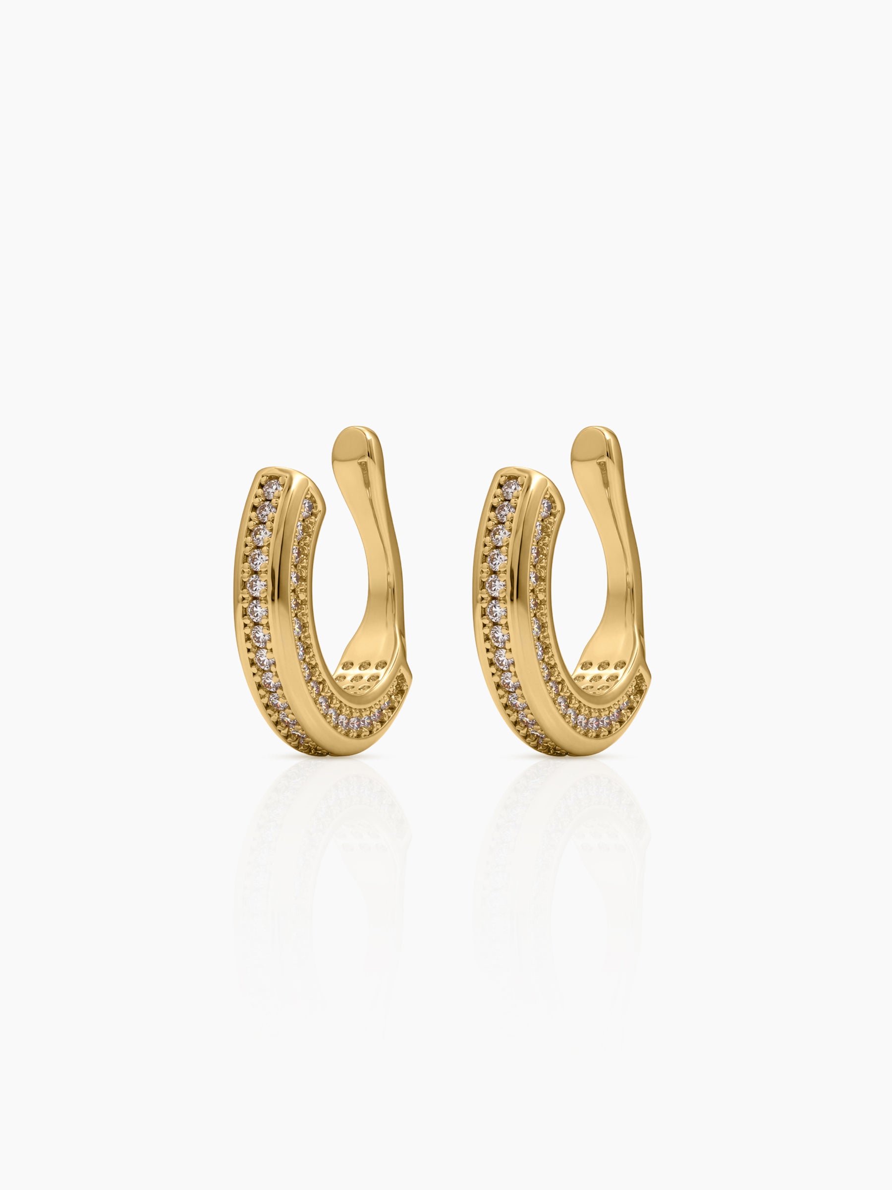 Omera Diamond 18K Gold Plated Women's Ear Cuffs