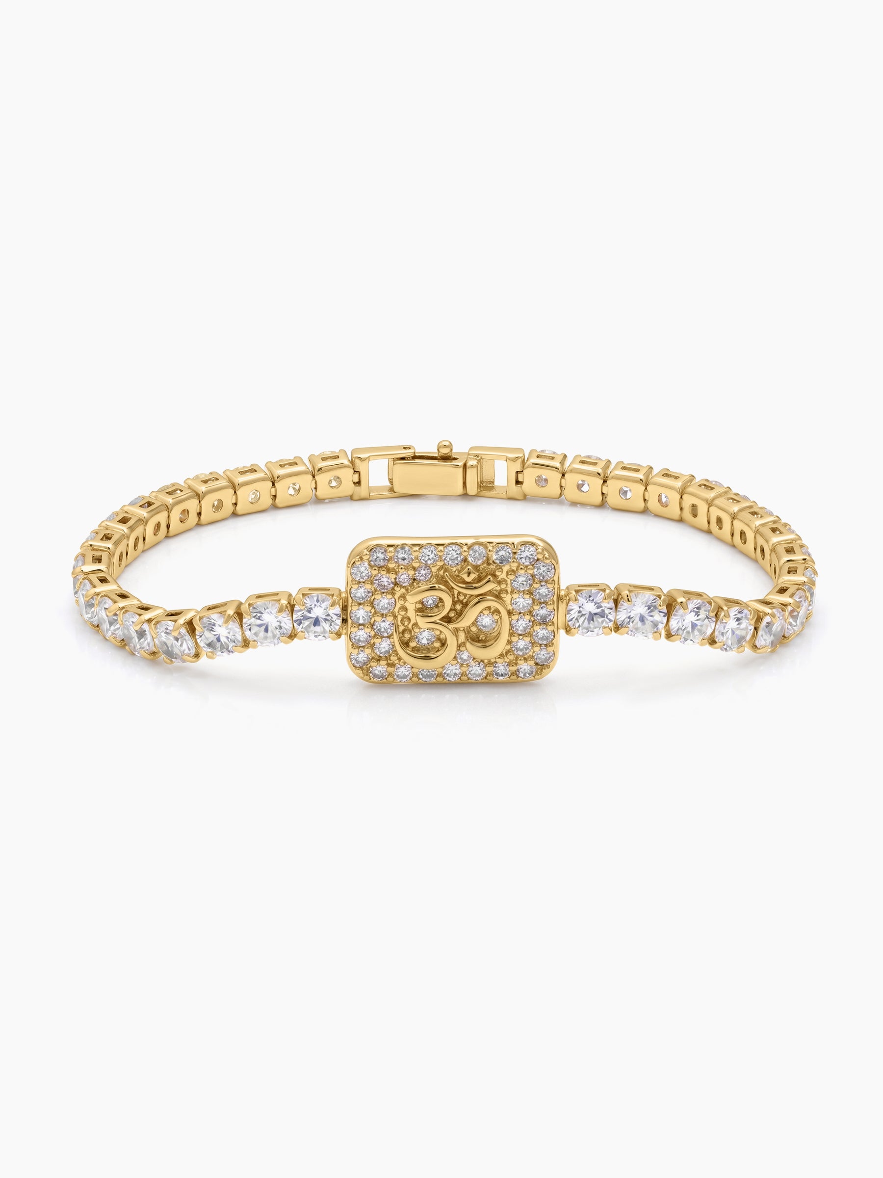 Omkar 18K Gold Plated Diamond Tennis Rakhi