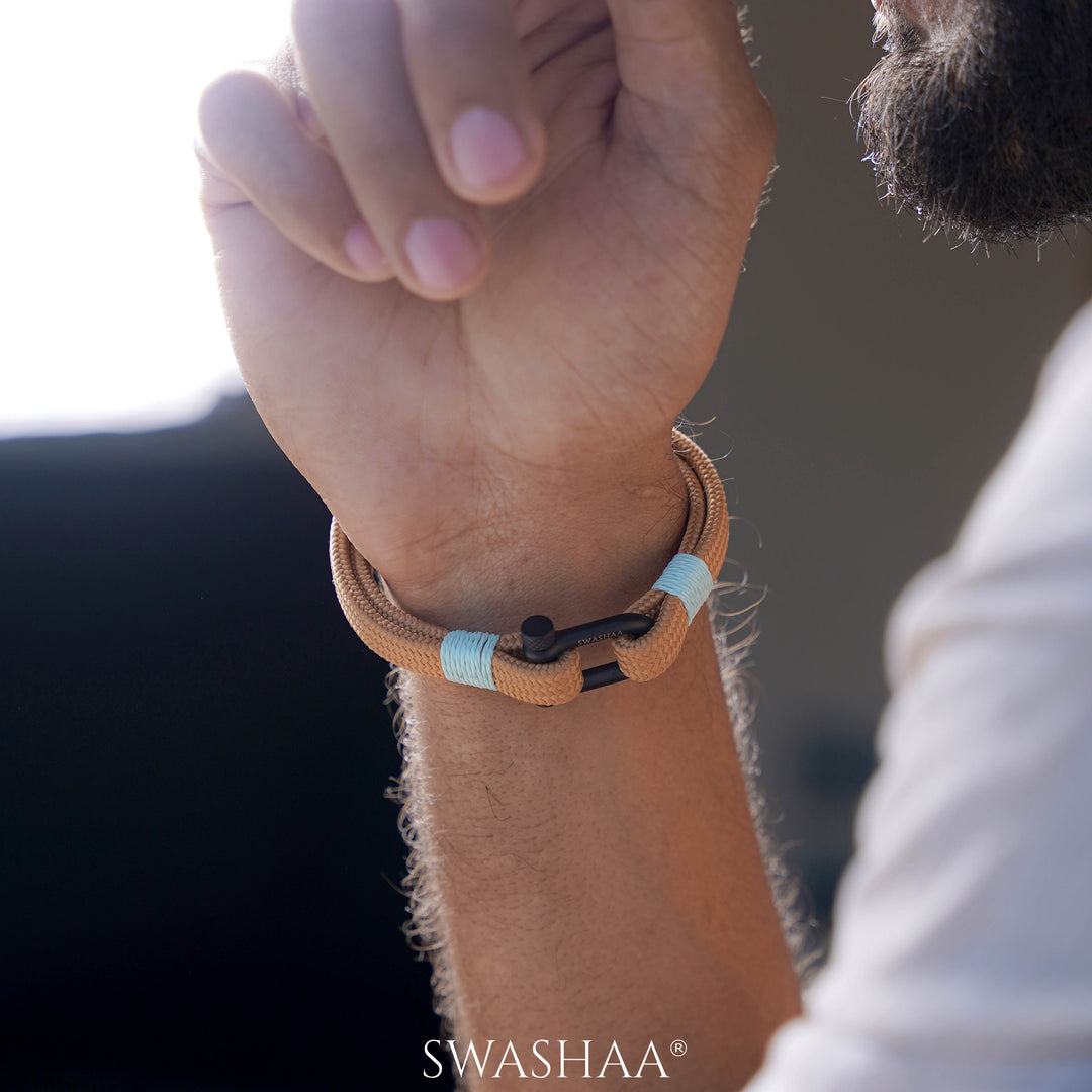 Orange Lagoon Edge Men's Rope Bracelet