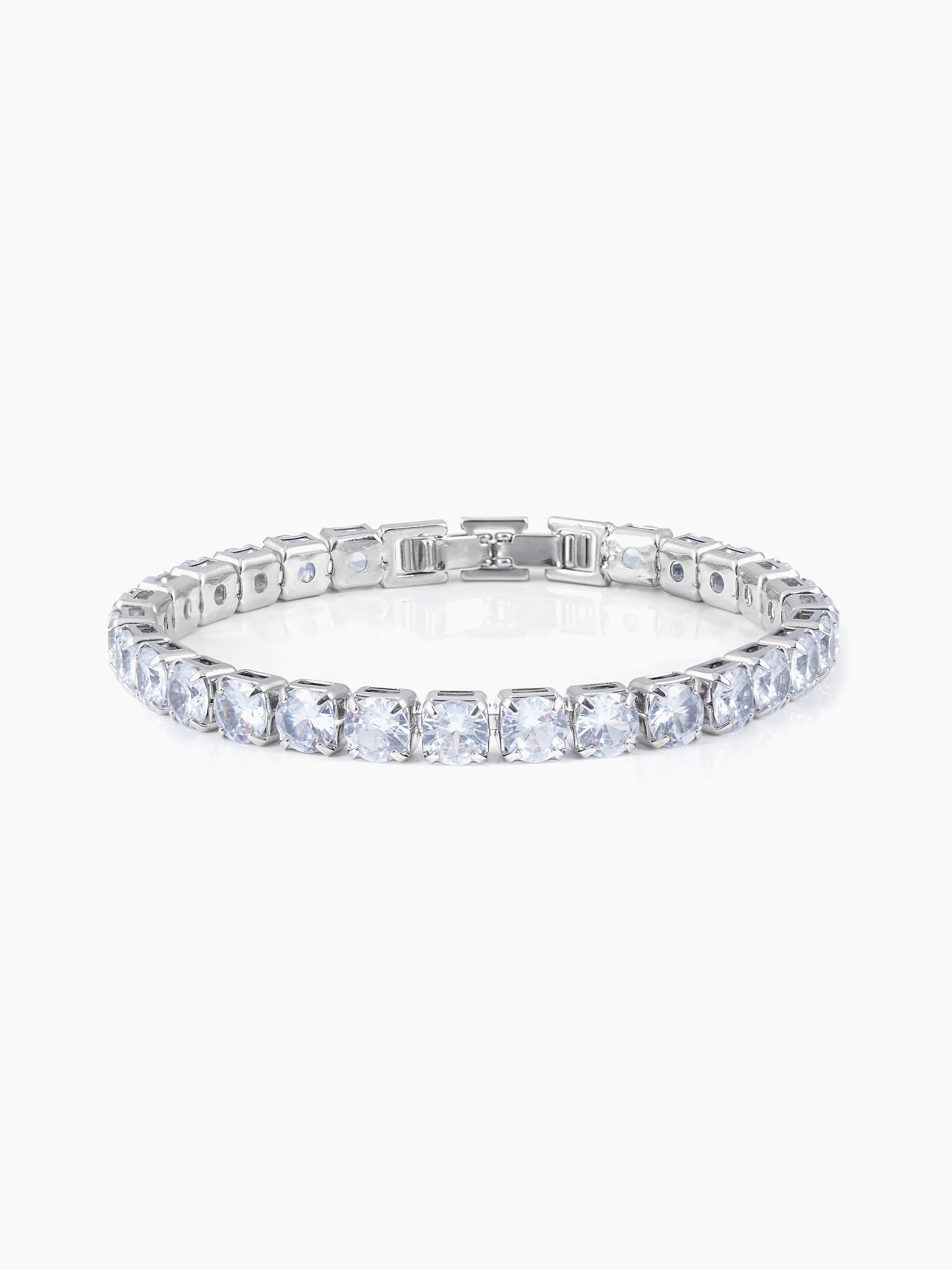 Orion Diamonds White Silver Men's Tennis Bracelet