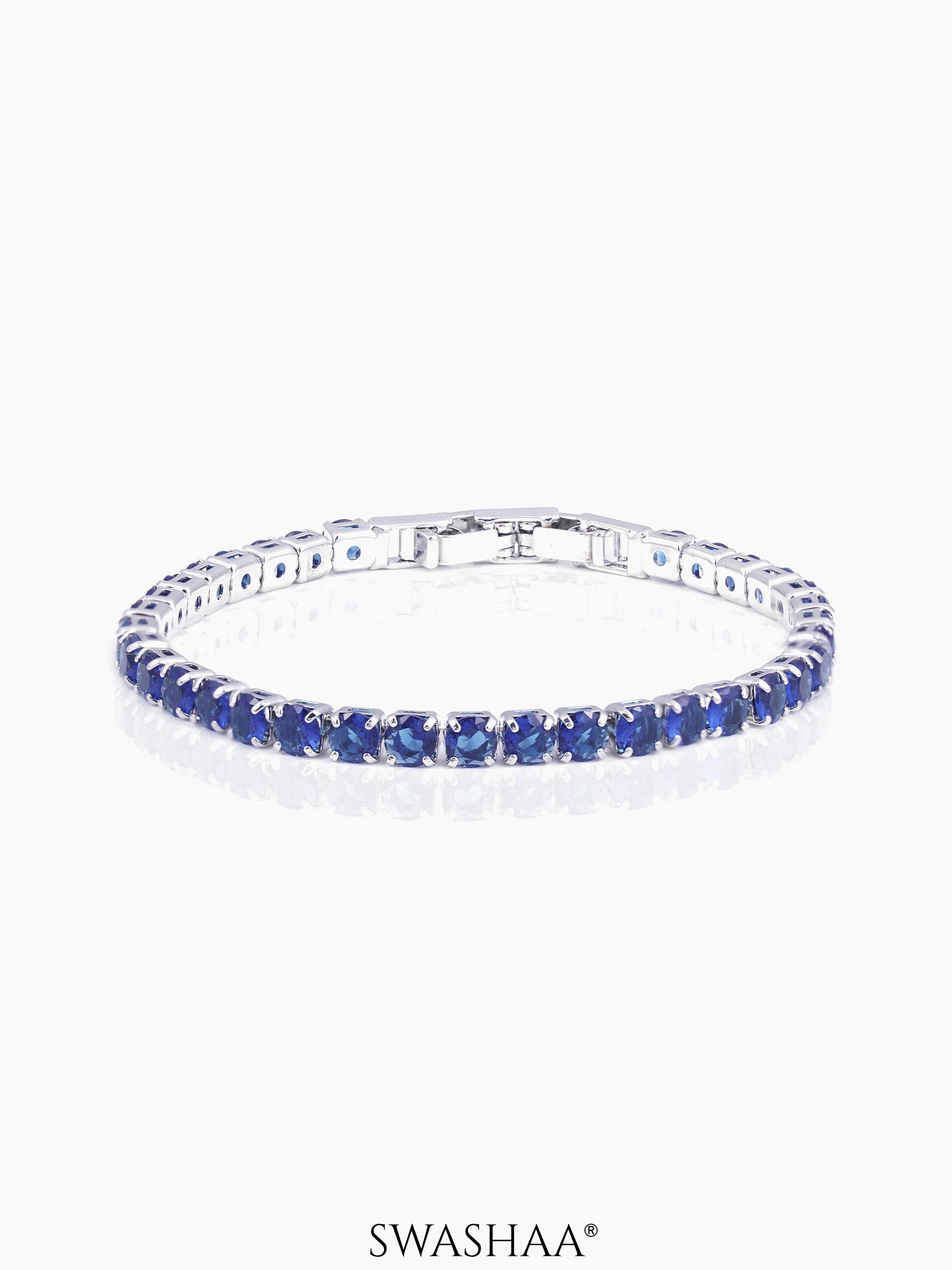 Orion Diamond Charms Blue Silver Loose Bracelet