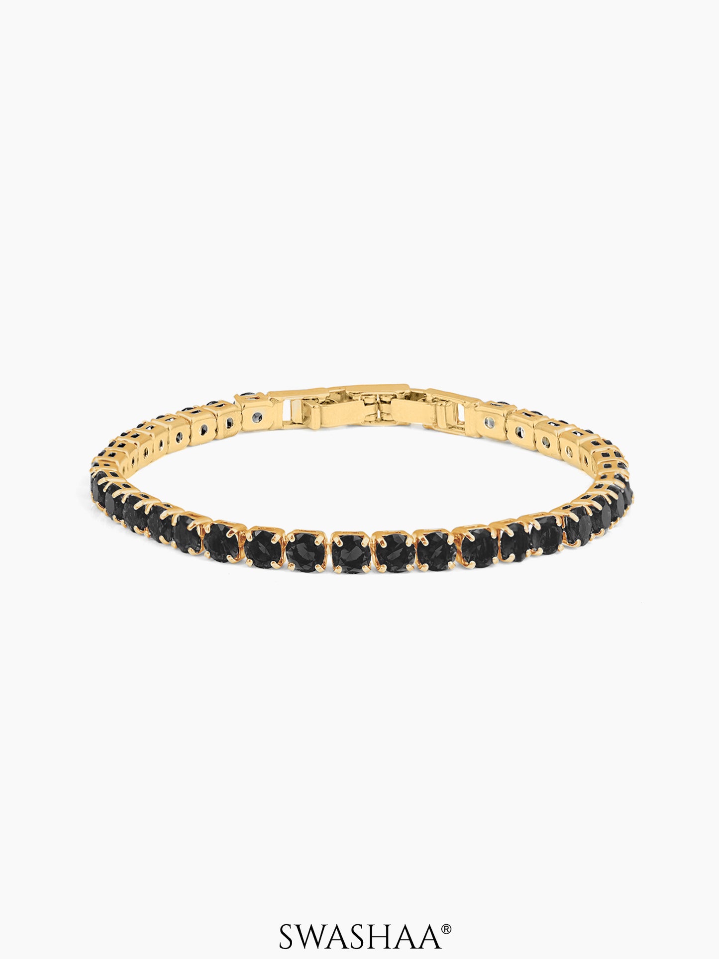 Orion Diamonds Black 18K Gold Plated Men's Tennis Bracelet