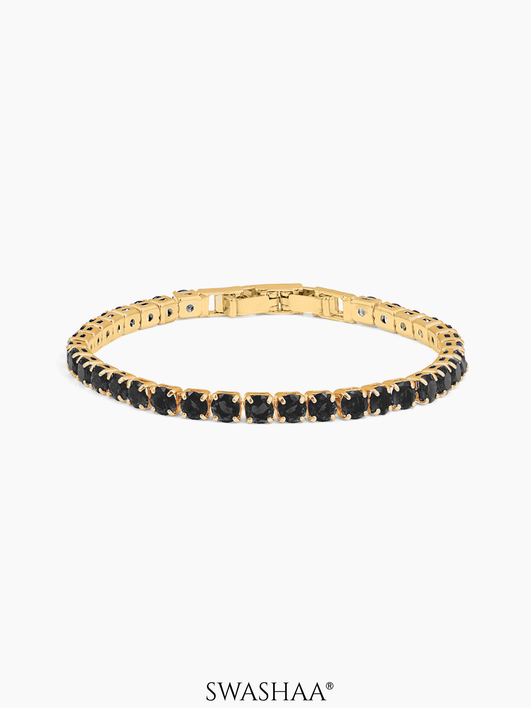 Orion Diamonds Black 18K Gold Plated Men's Tennis Bracelet