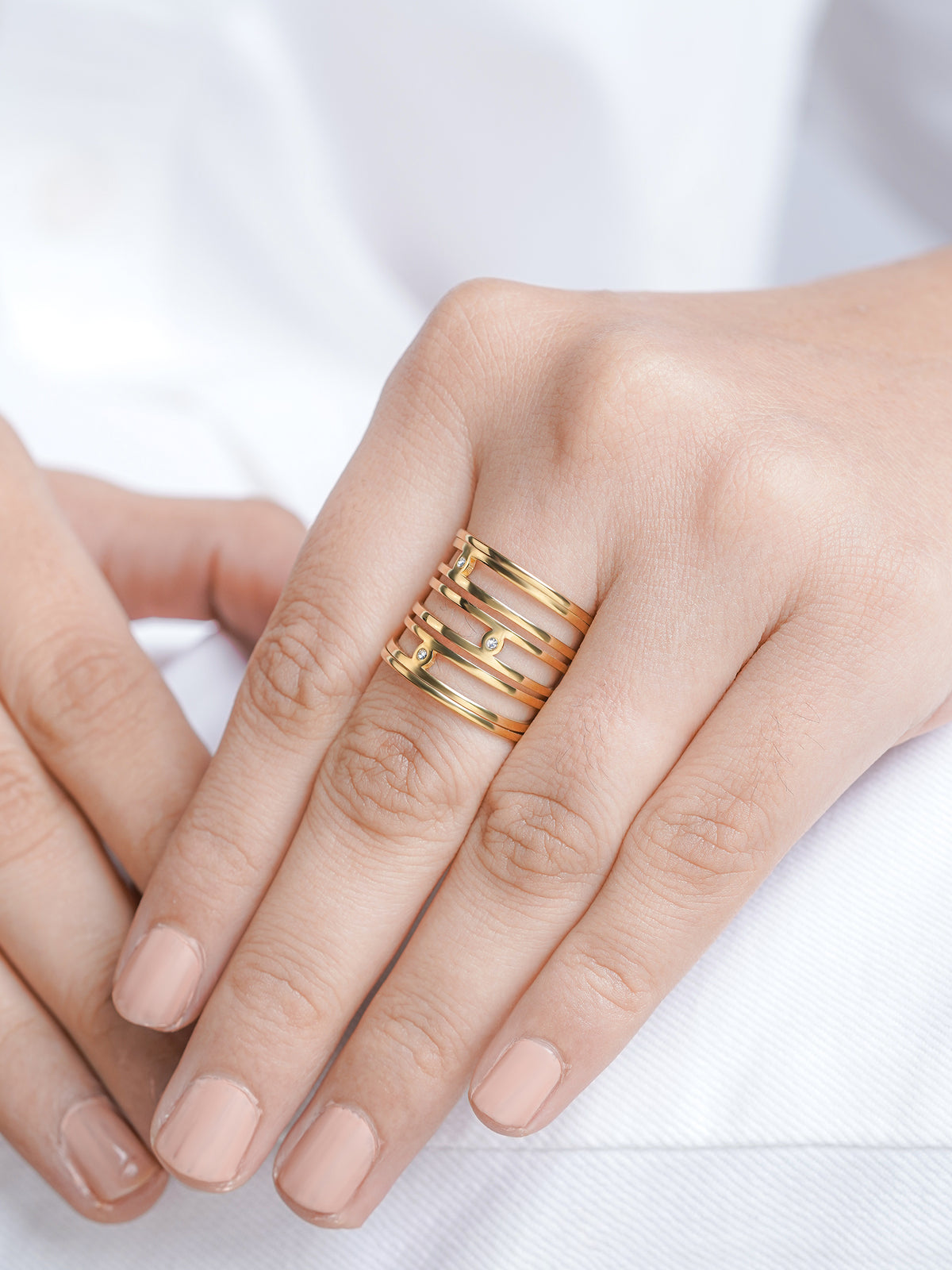 Orlyn Wide Cage Silhouette Diamond Ring