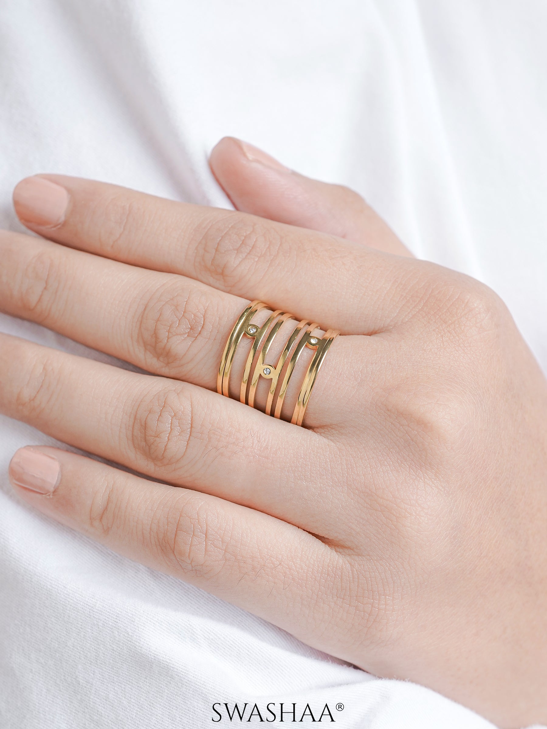 Orlyn Wide Cage Silhouette Diamond Ring