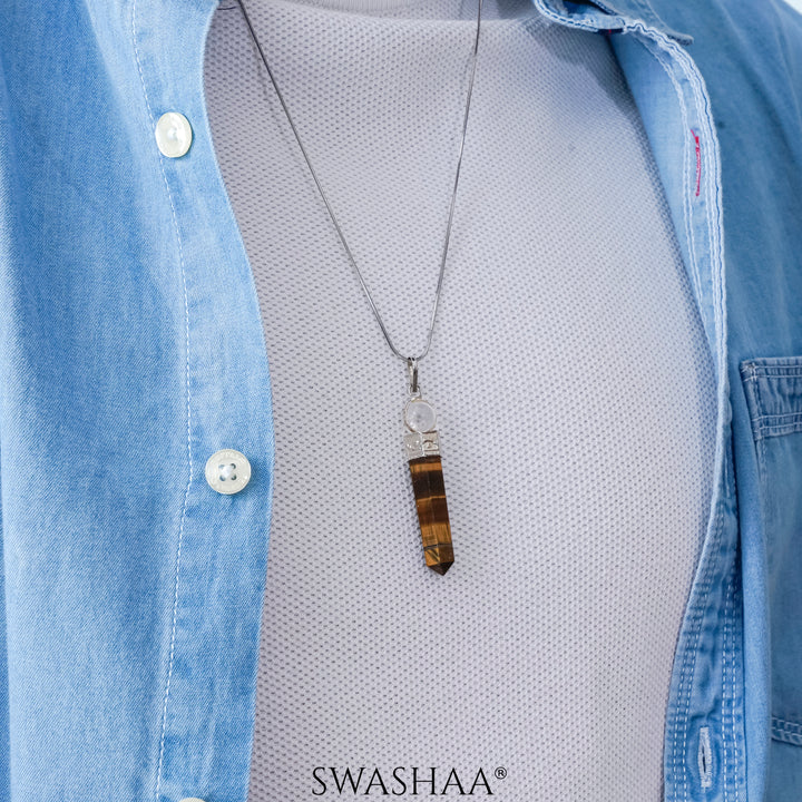 Zenith Tiger's Gaze Men's Chain Pendant | Natural Stone