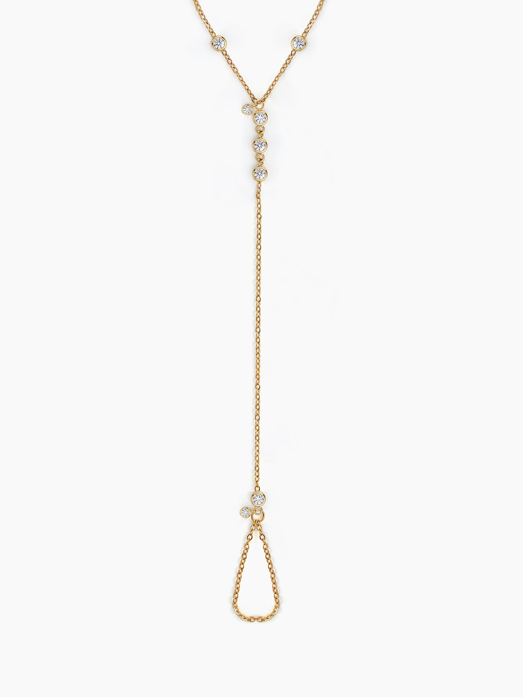 Palora Diamond Solitaire 18K Gold Plated Layered Ring Bracelet