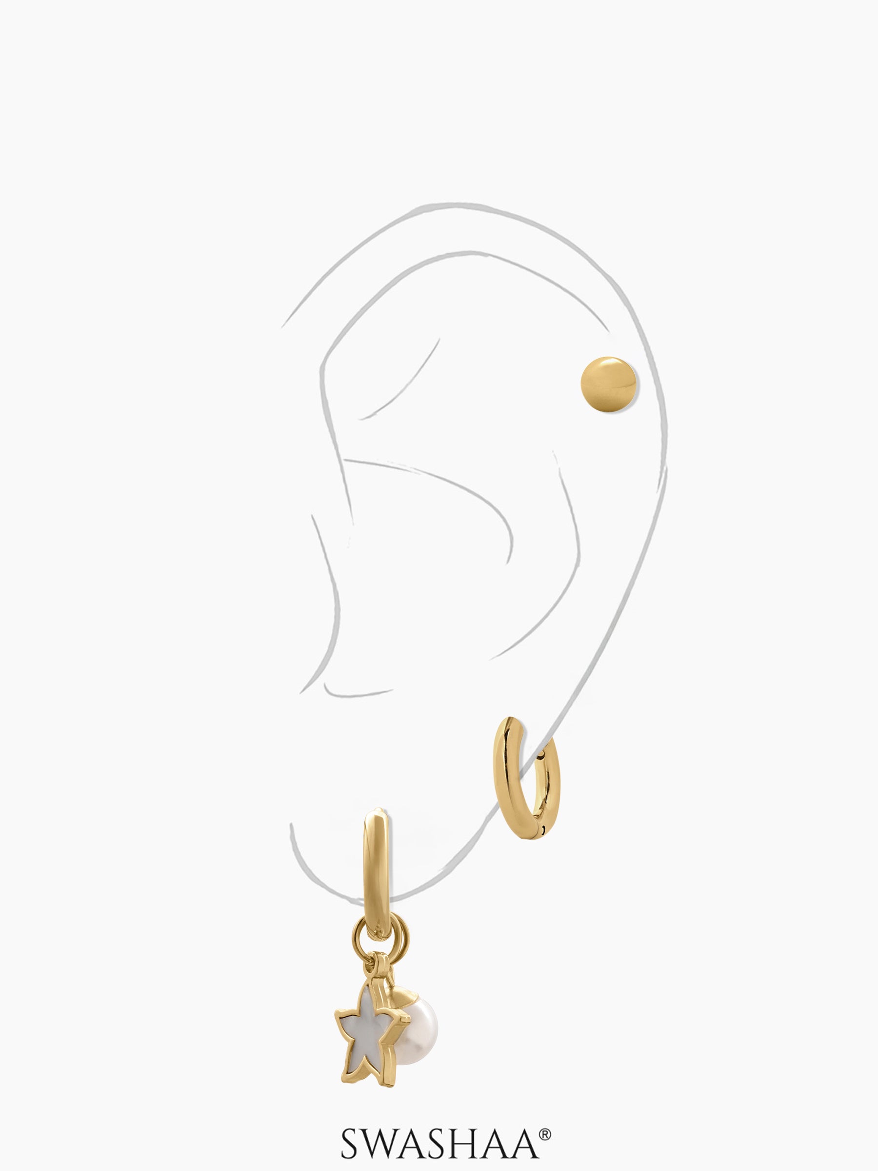 Pearl & Star Earring Set