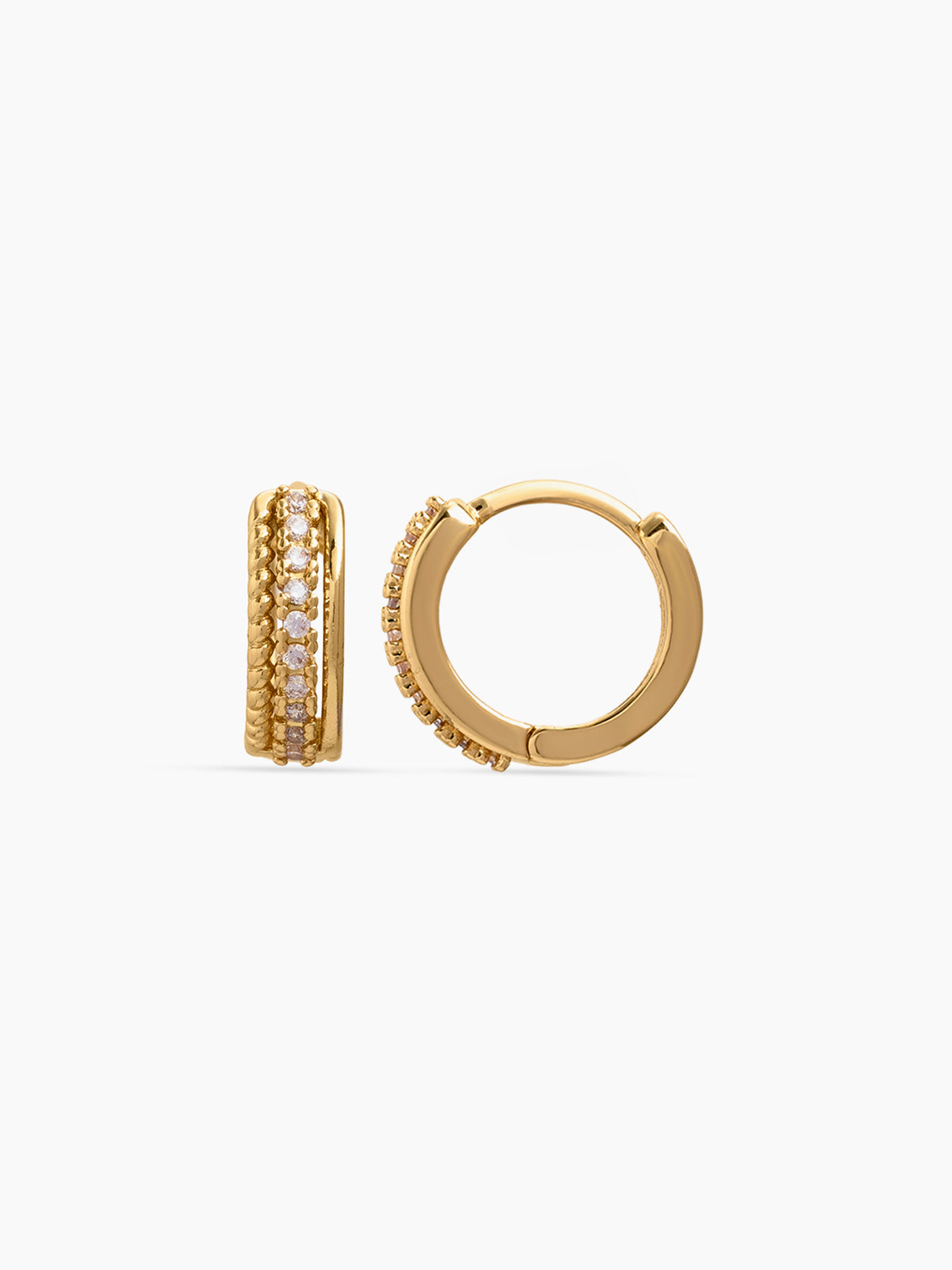 Peyton Diamond 18K Gold Plated Women's Hoop Earrings