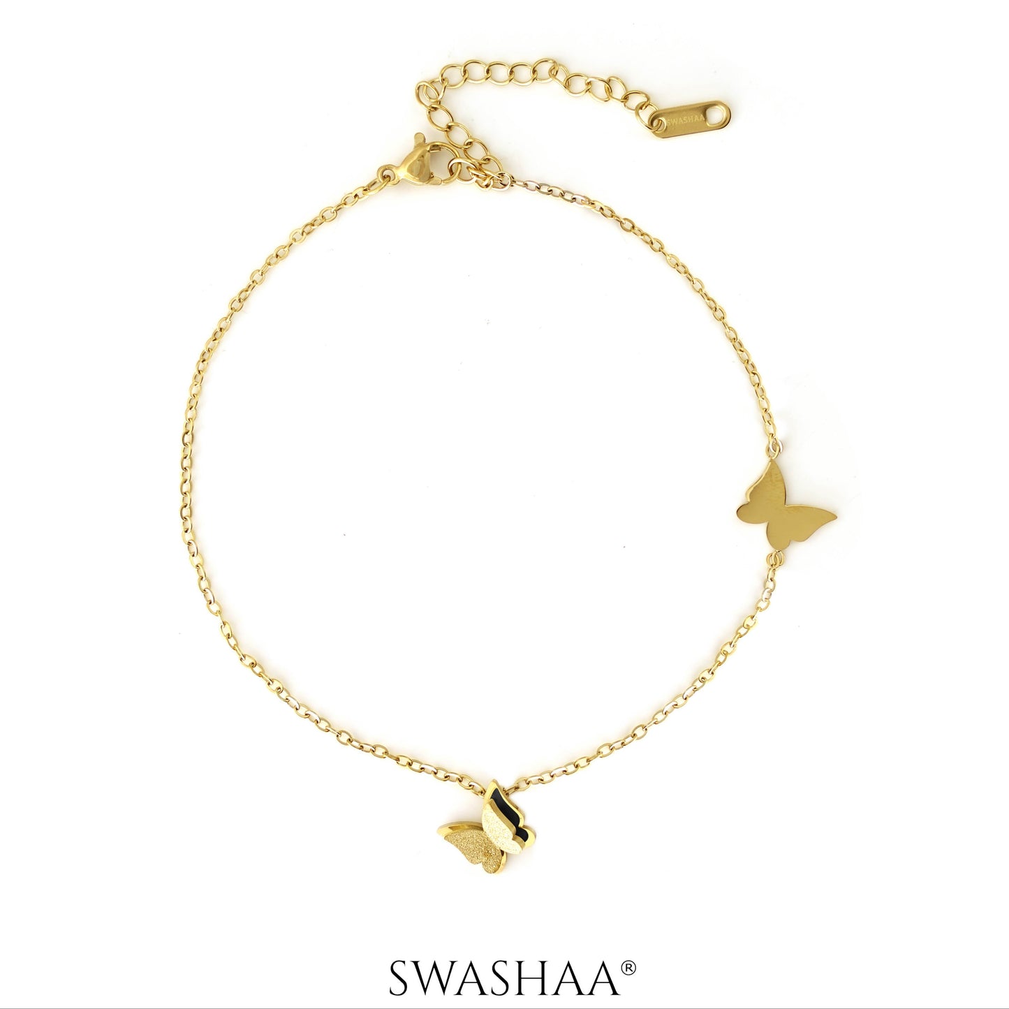 Pierid Butterfly 18K Gold Plated Women's Anklet