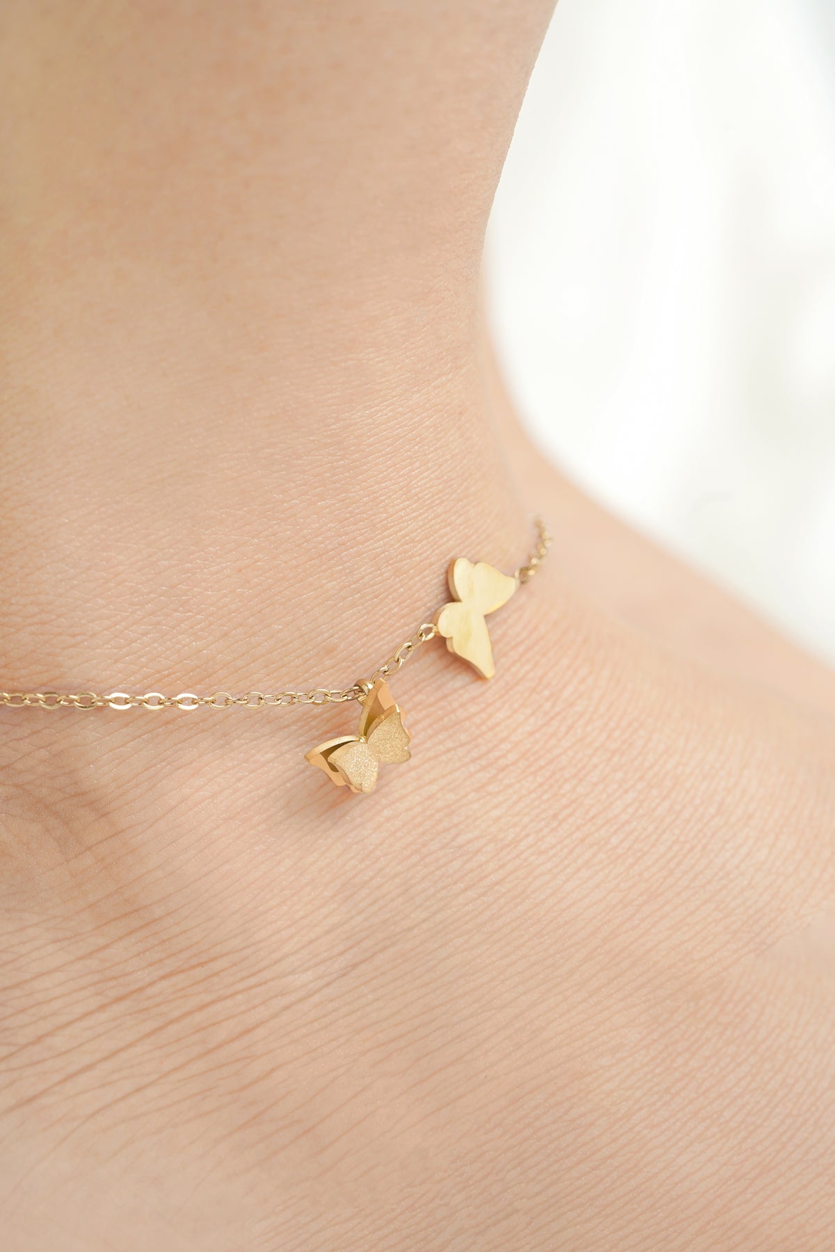 Pierid Butterfly Charms 18K Gold Plated Women's Anklet