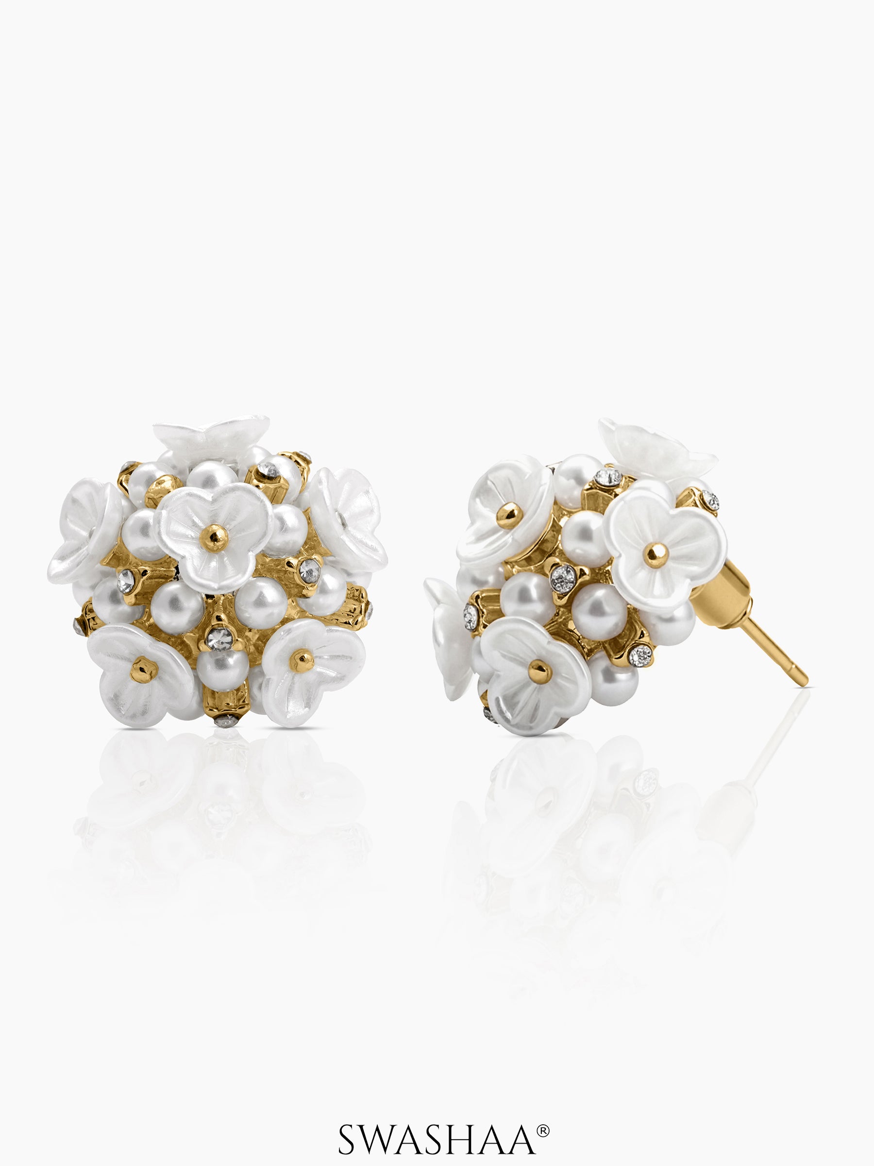 Popcorn Pearl Flower Earrings