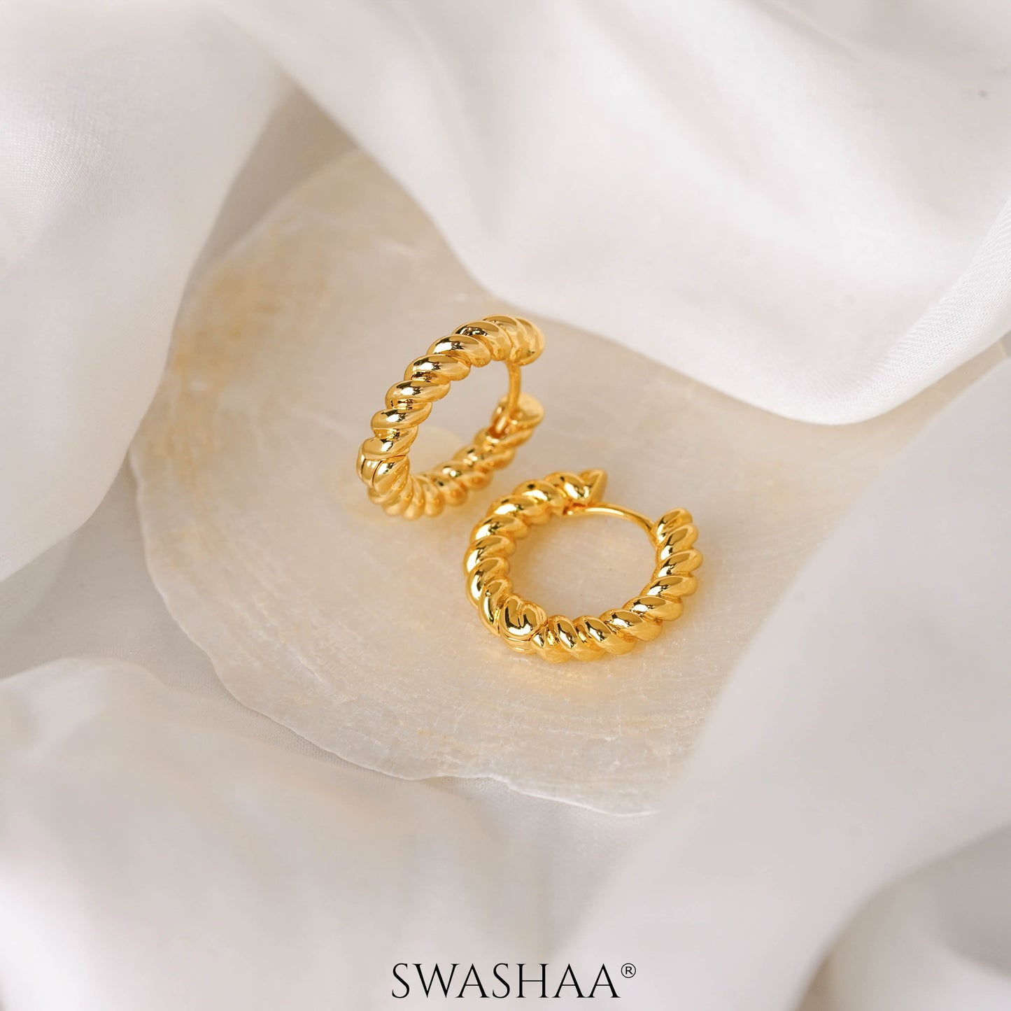 Quintus 18K Gold Plated Hoop Earrings