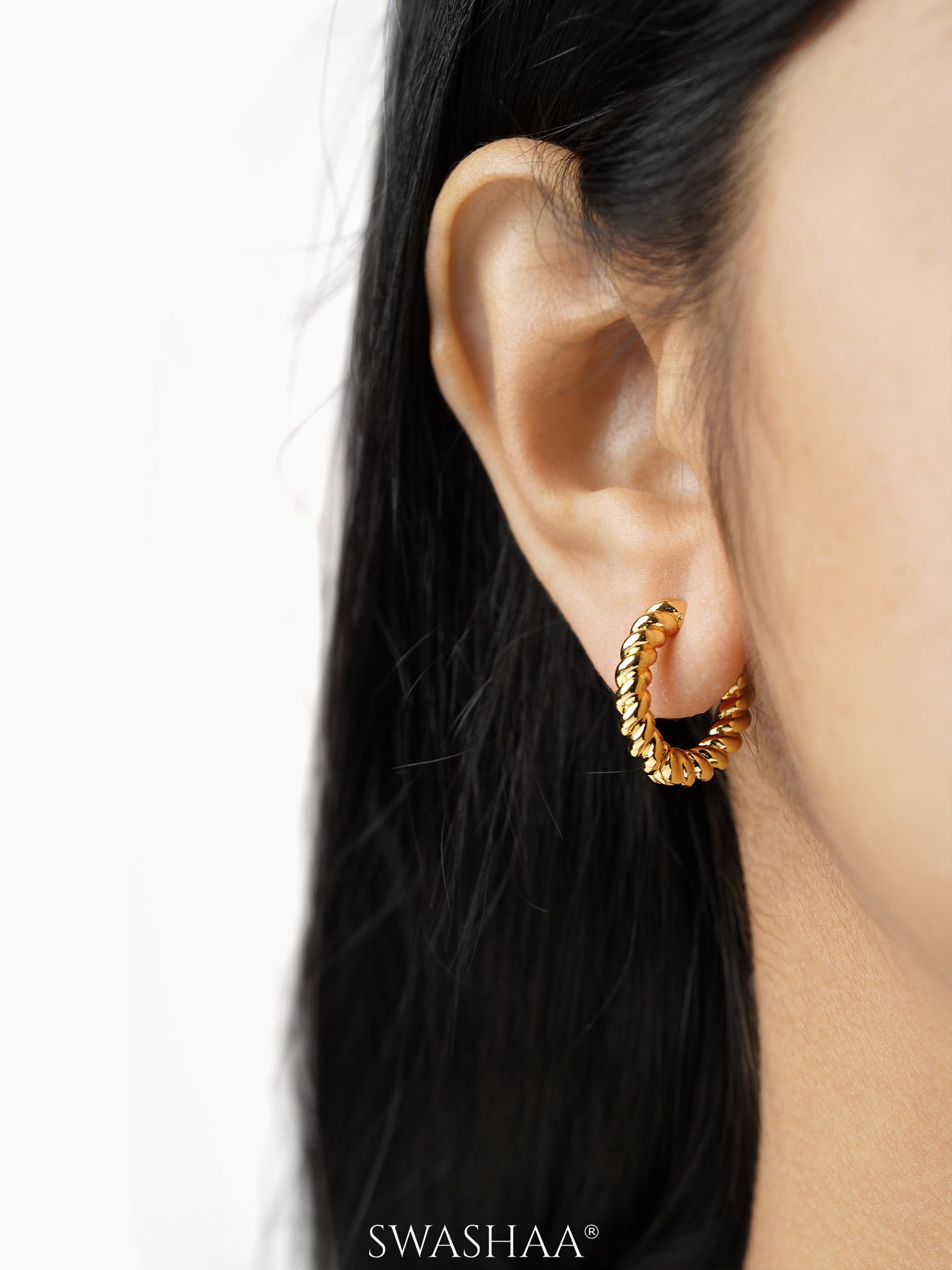 Quintus Twisted Rope 18K Gold Plated Hoop Earrings