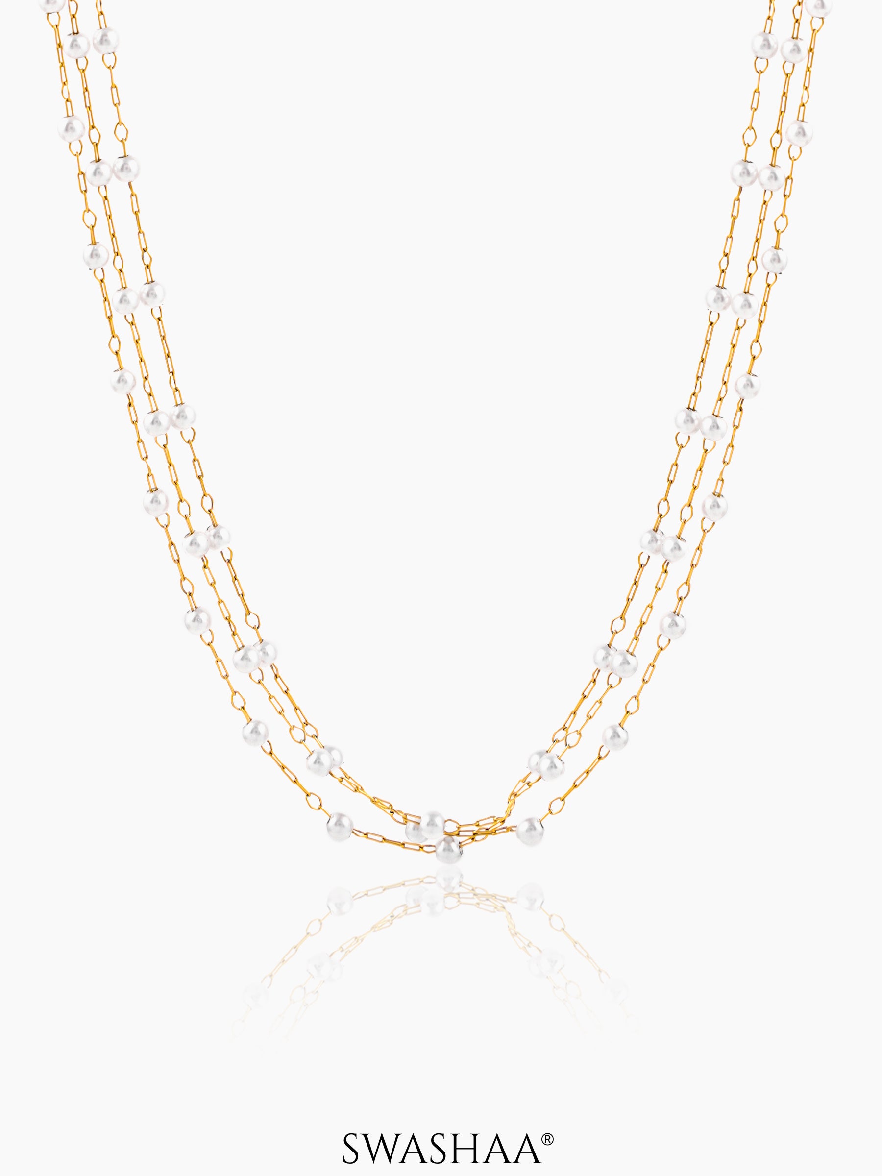 Rain Pearl 18K Gold Plated Necklace – Swashaa - Main Image