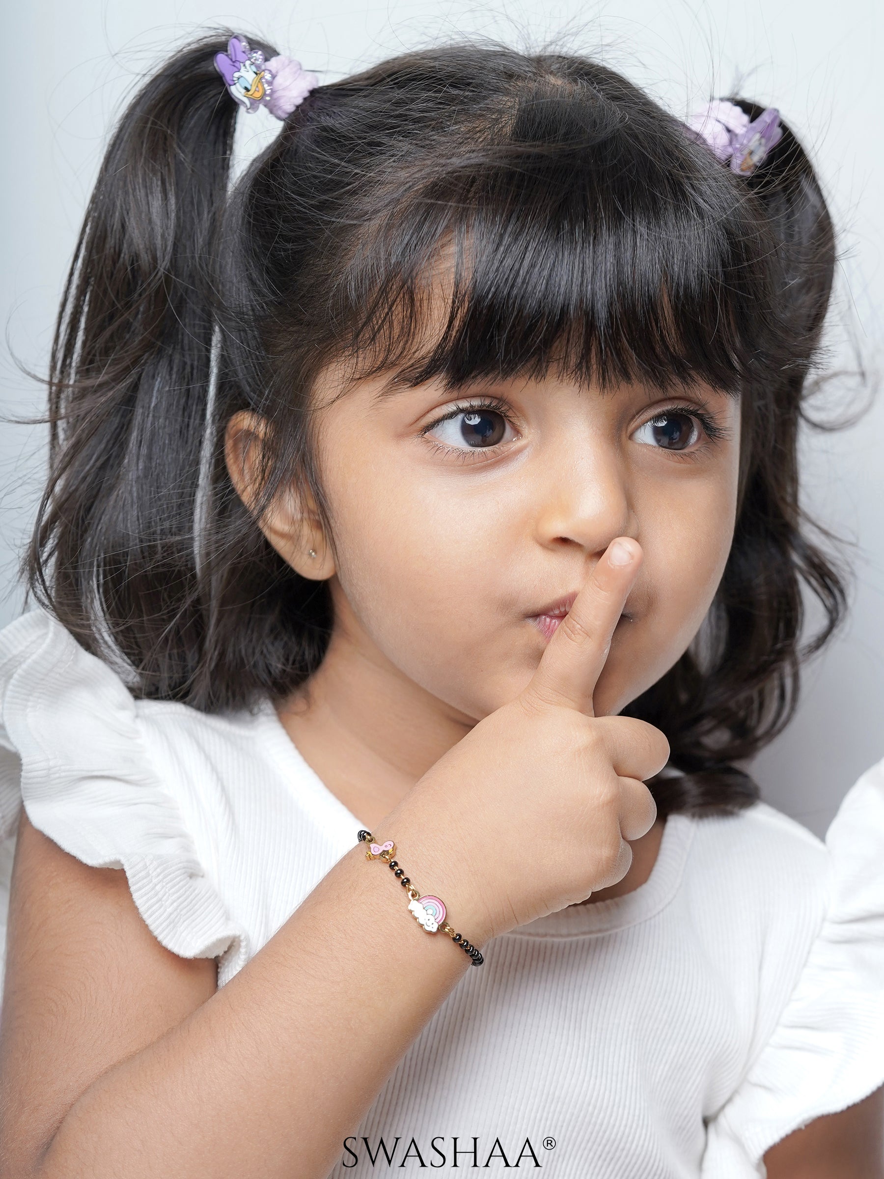 Rainbow Chirp Charms 18K Gold Plated Kid's Nazariya Loose Bracelet