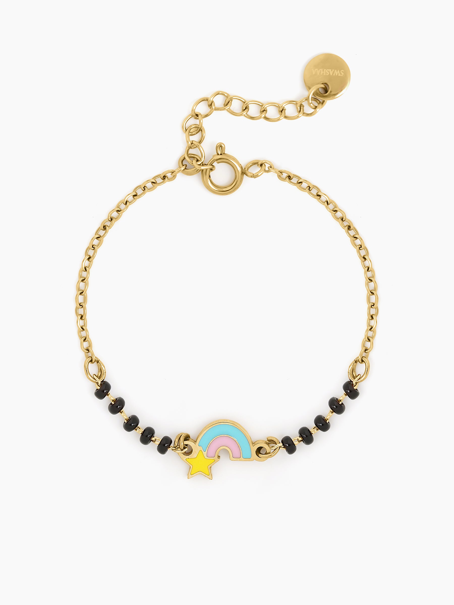 Rainbow Star Charm 18K Gold Plated Kid's Nazariya Bracelet