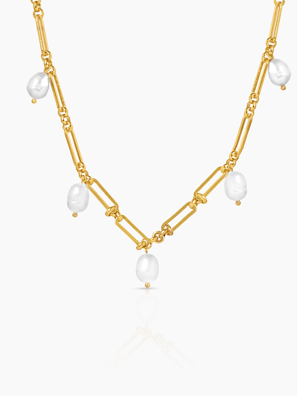 Ramya Pearl Charms 18K Gold Plated Necklace