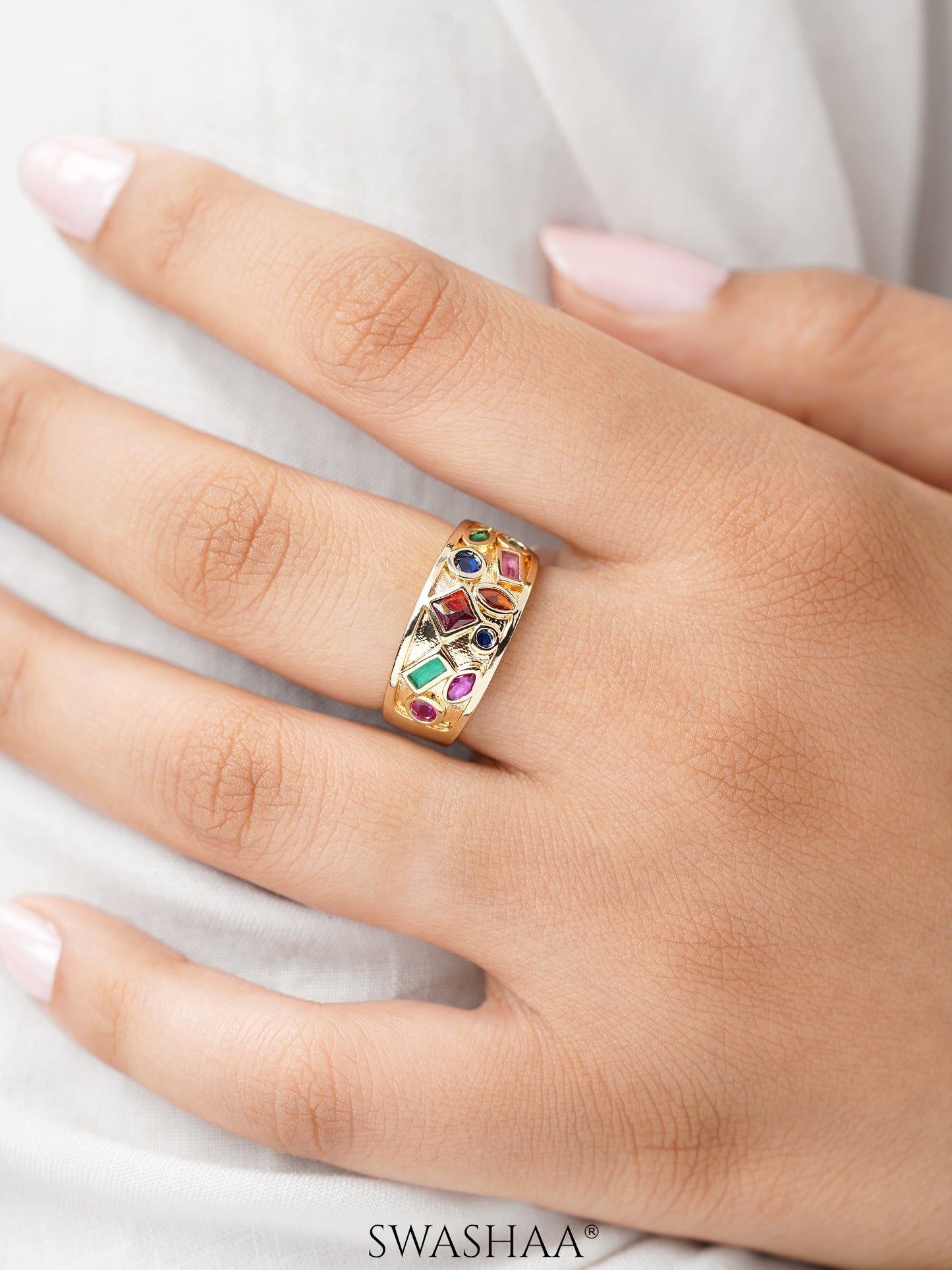 Rasam Diamond 18K Gold Plated Ring