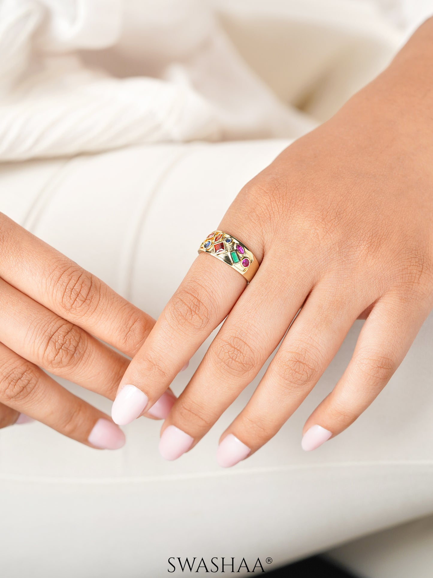Rasam Diamond 18K Gold Plated Ring