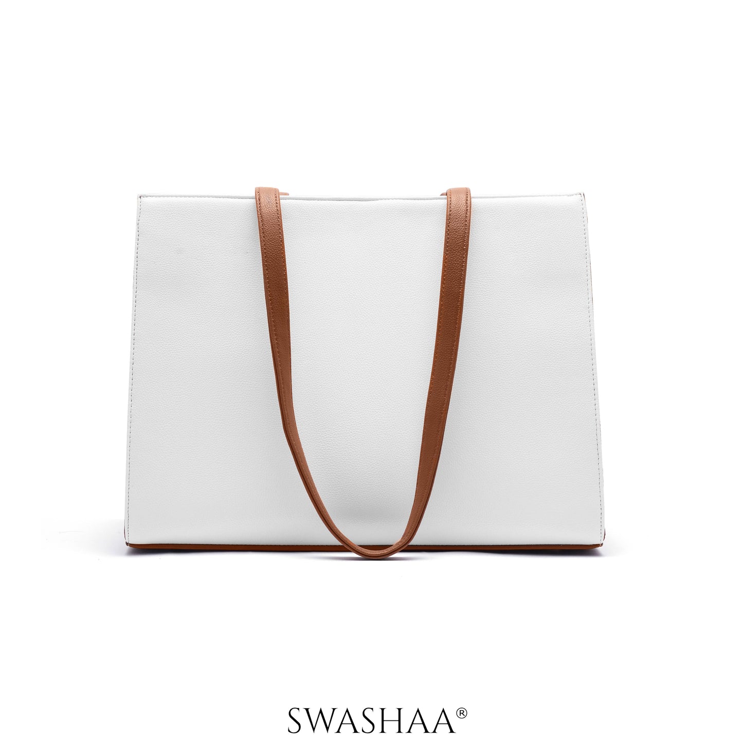 Reece Printed Front Pocket Leather Tote Bag