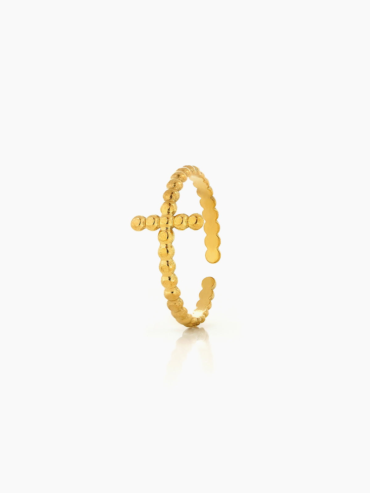 Rei Dotted Adjustable18K Gold Plated Ring