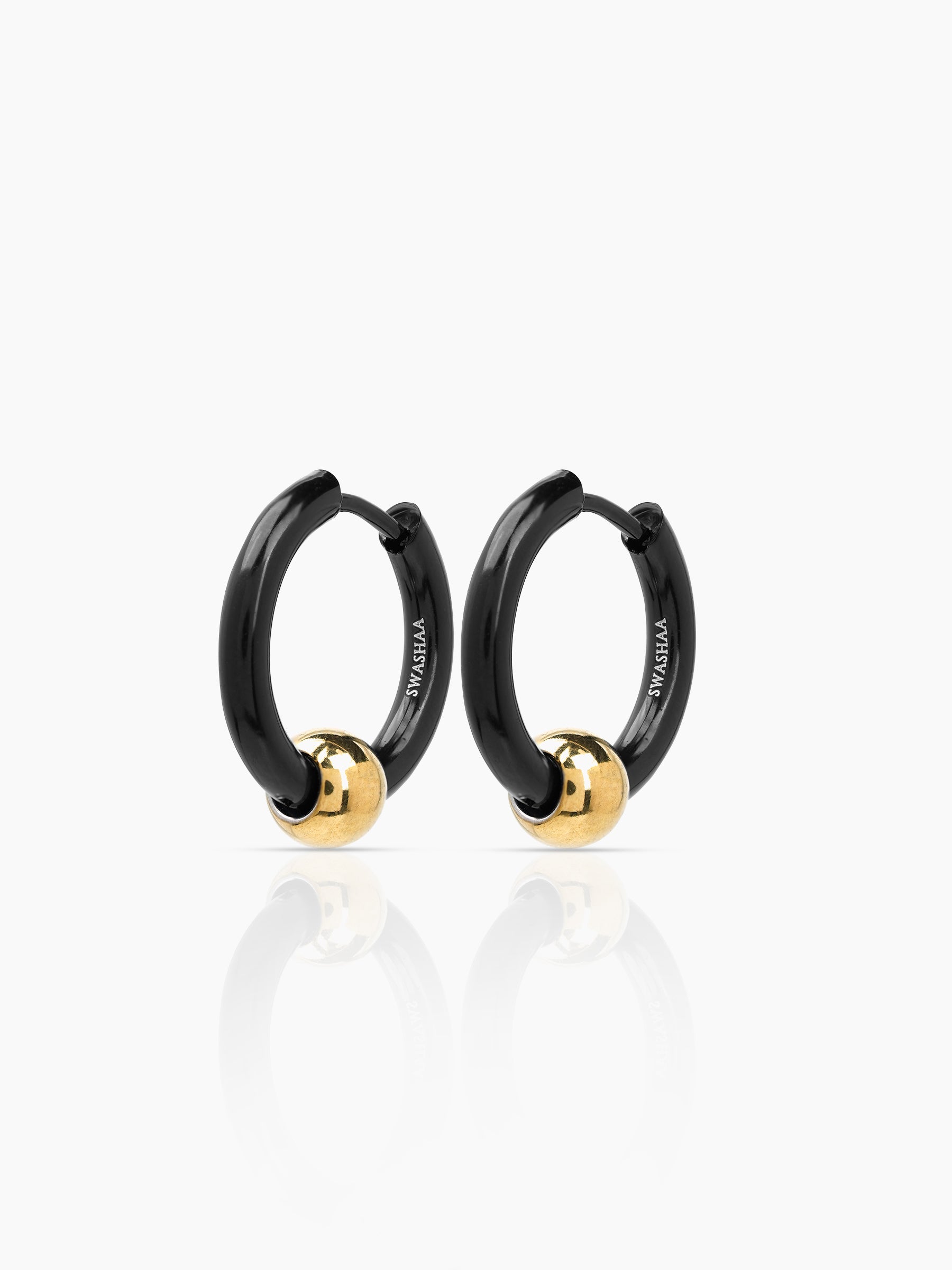 Reign Orbit Bold Black Men's Hoop Earrings