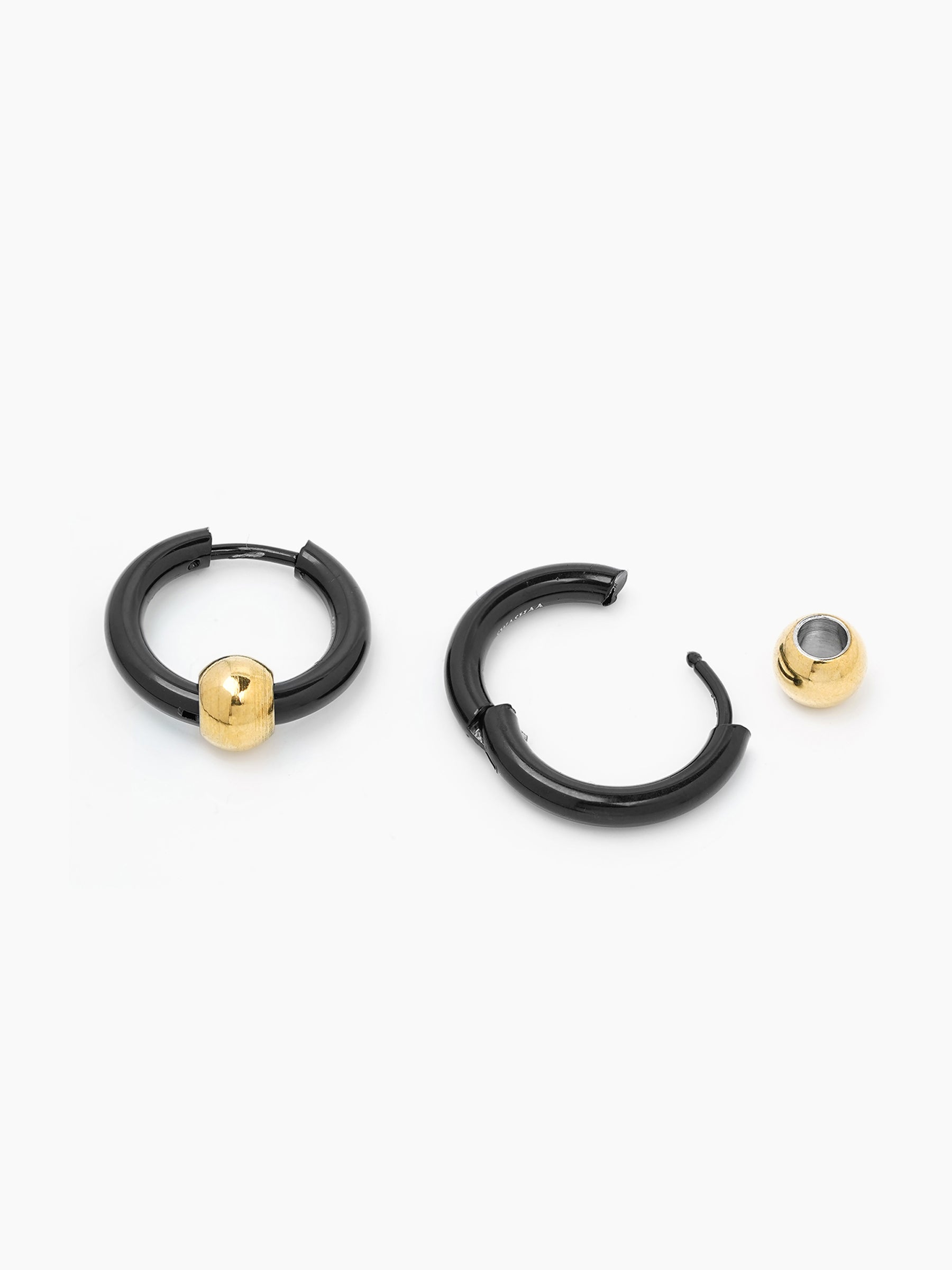 Reign Orbit Bold Black Men's Hoop Earrings