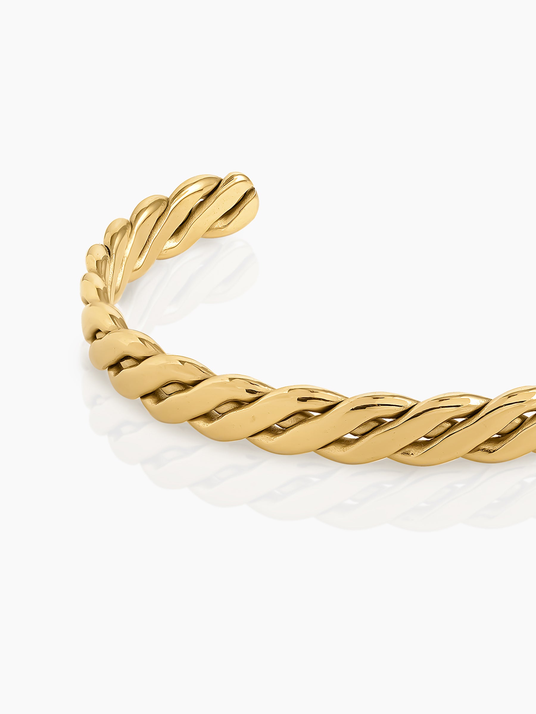 Reina Twisted 18K Gold Plated Cuff Bracelet