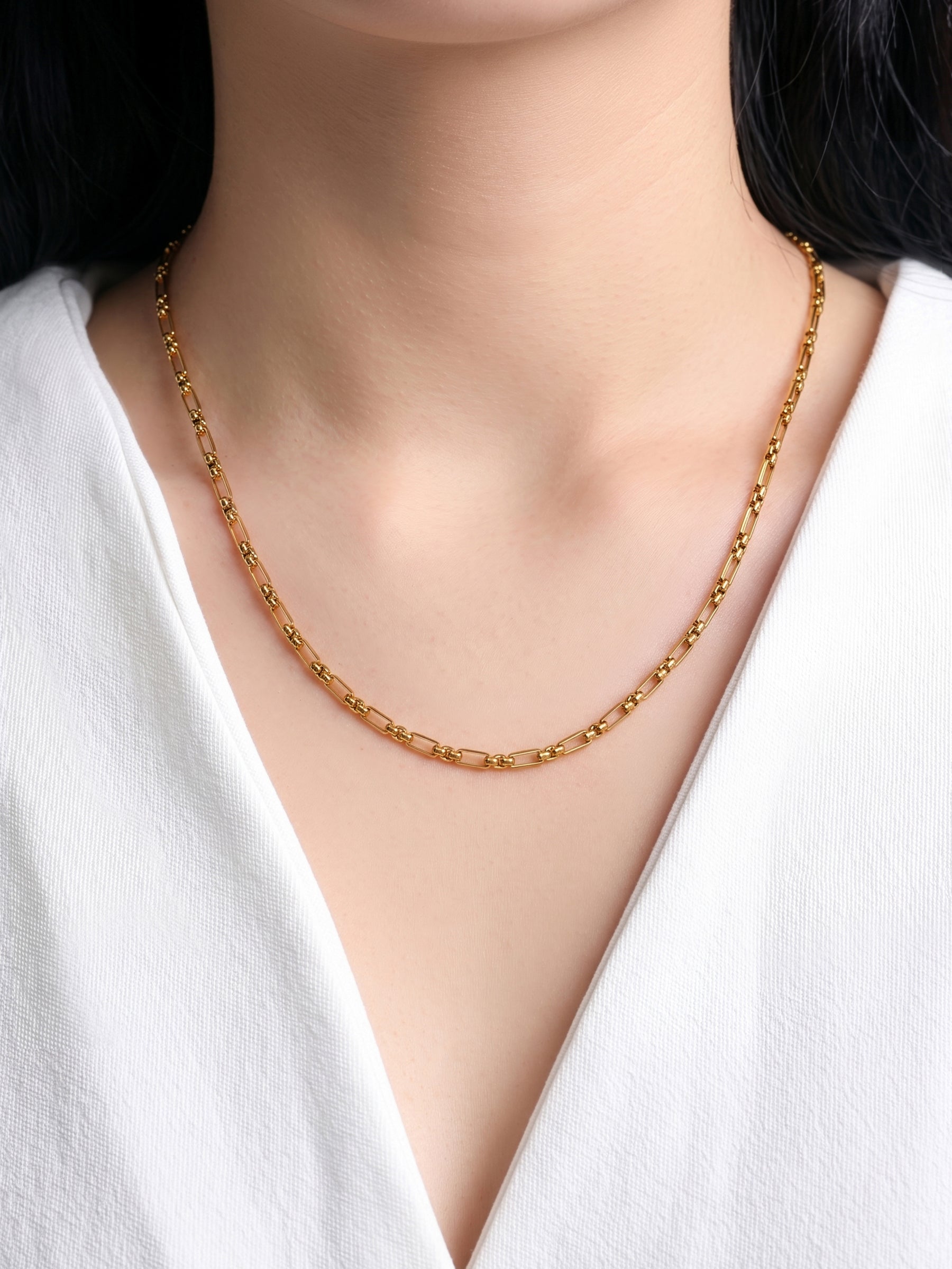 Relora Link Line 18K Gold Plated Women's Chains