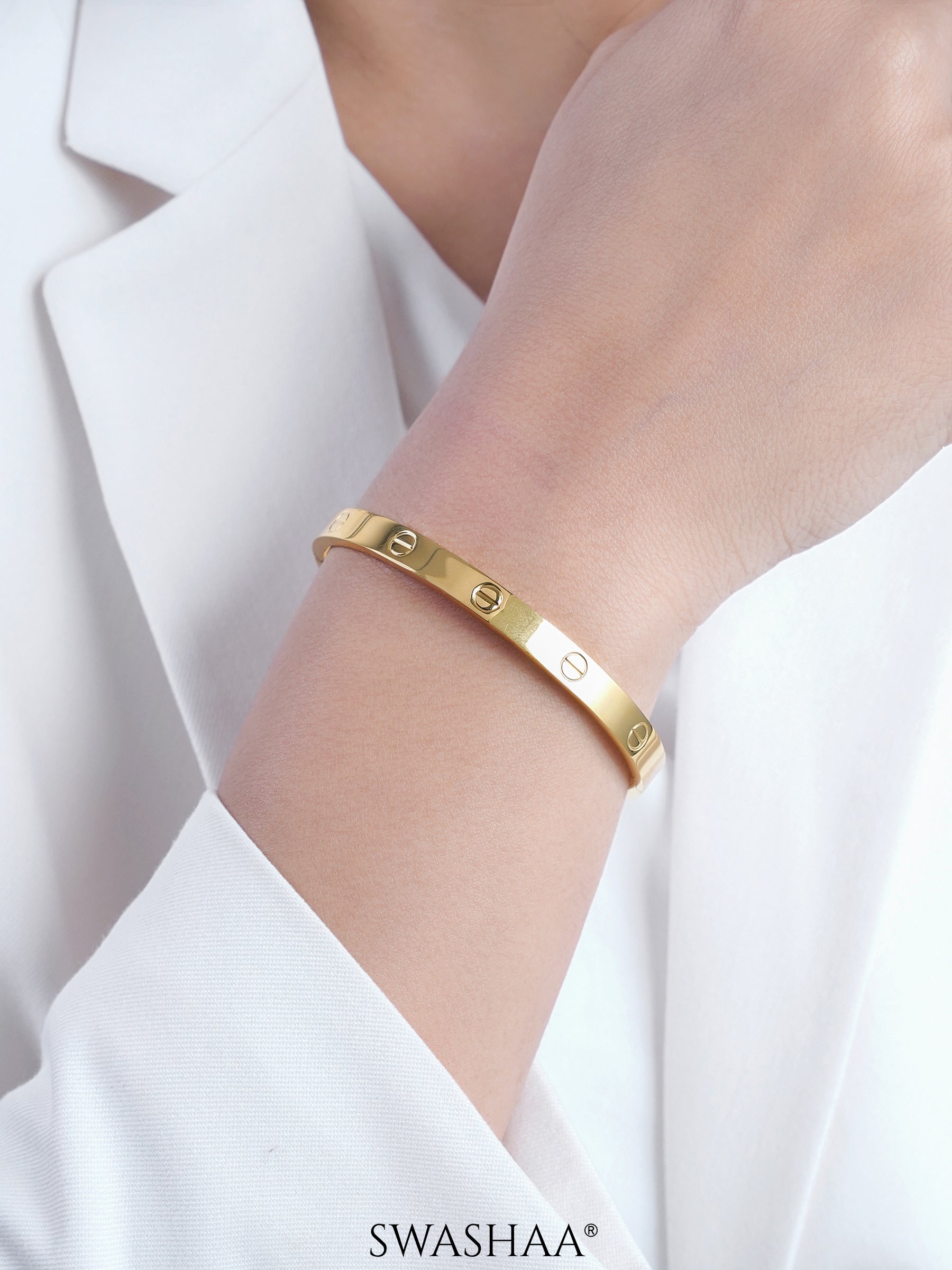 Renix Screw Emblem 18K Gold Plated Men's Bracelet