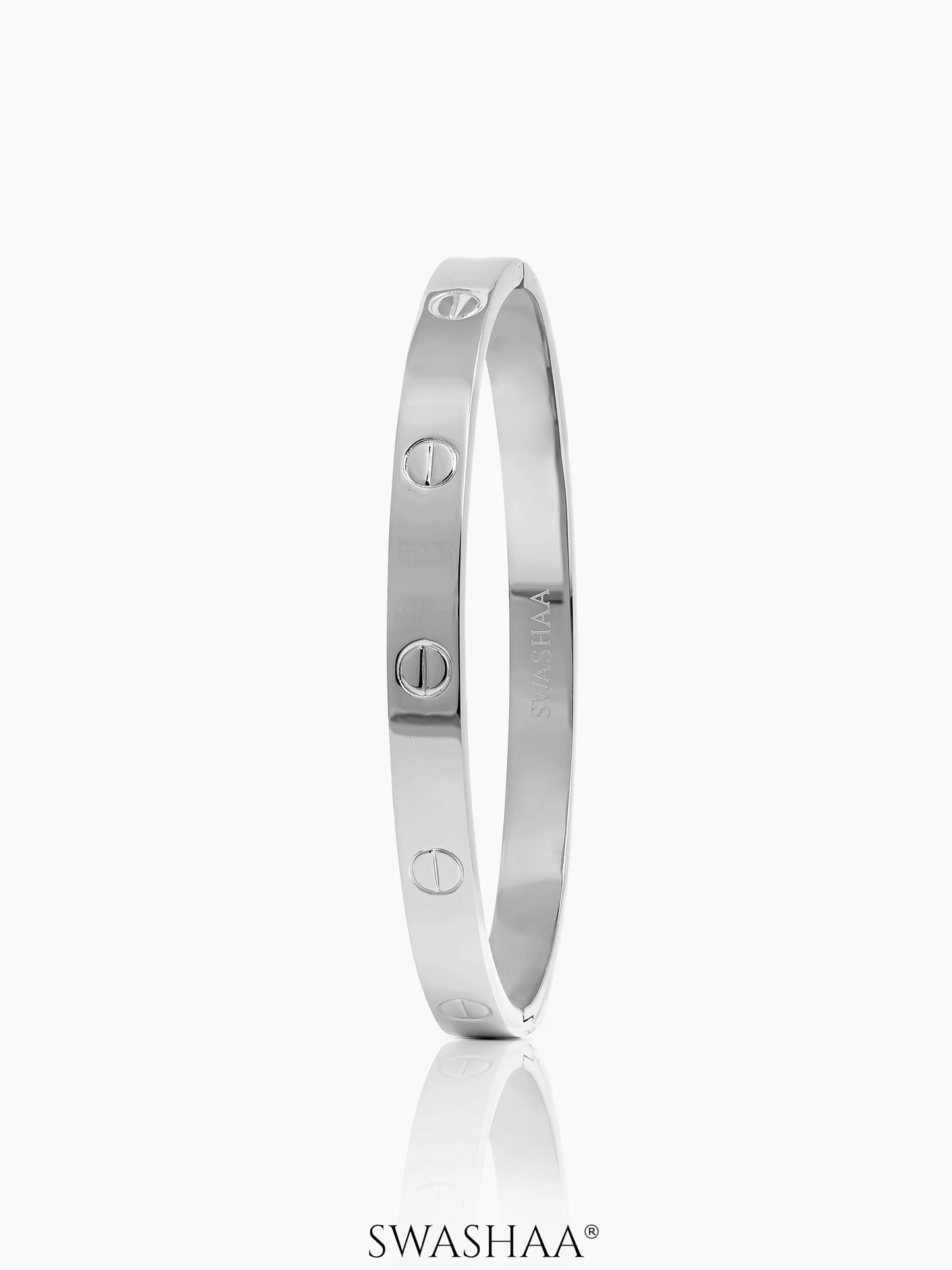 Renix Screw Emblem Cartier Love Silver Band Bracelet