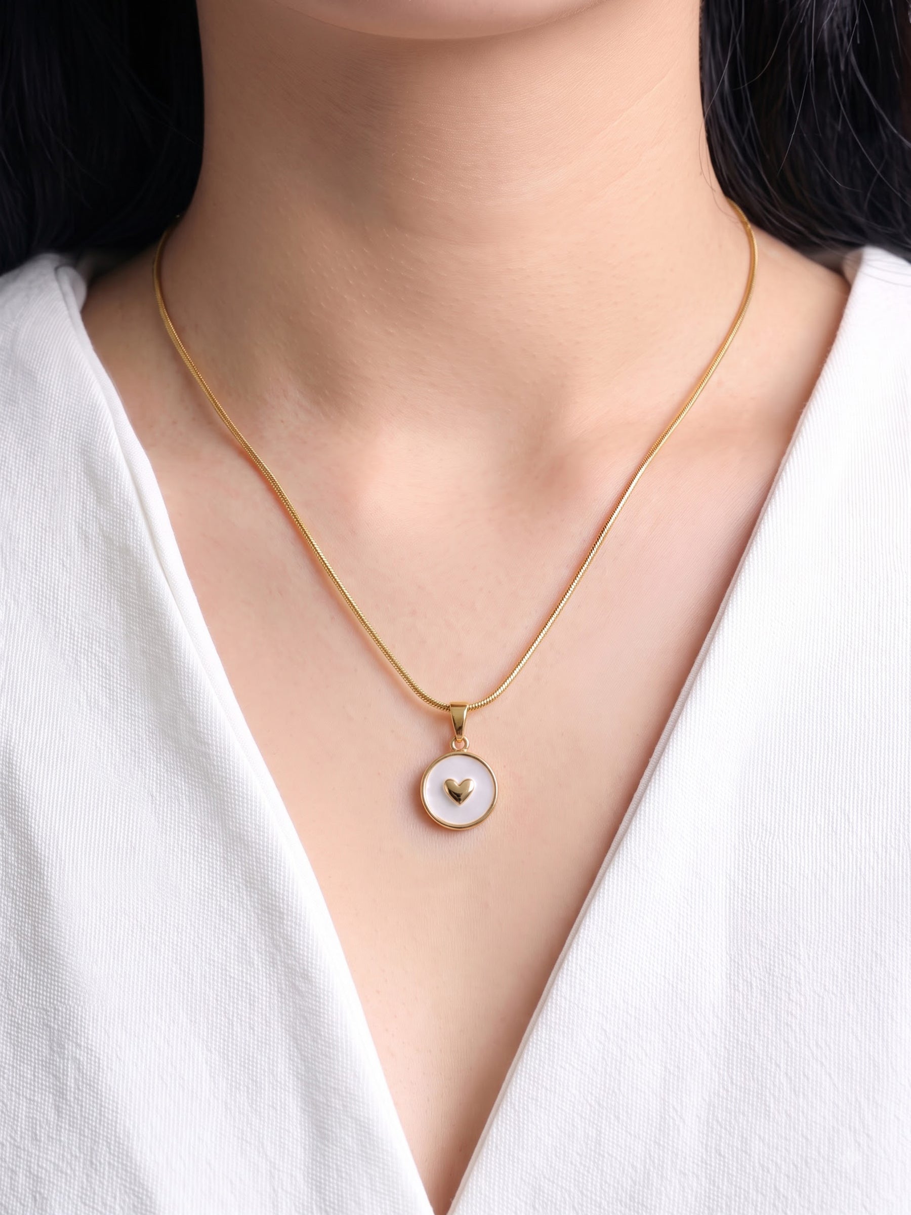 Renolia Heart 18K Gold Plated Women's Chain Pendant Necklace