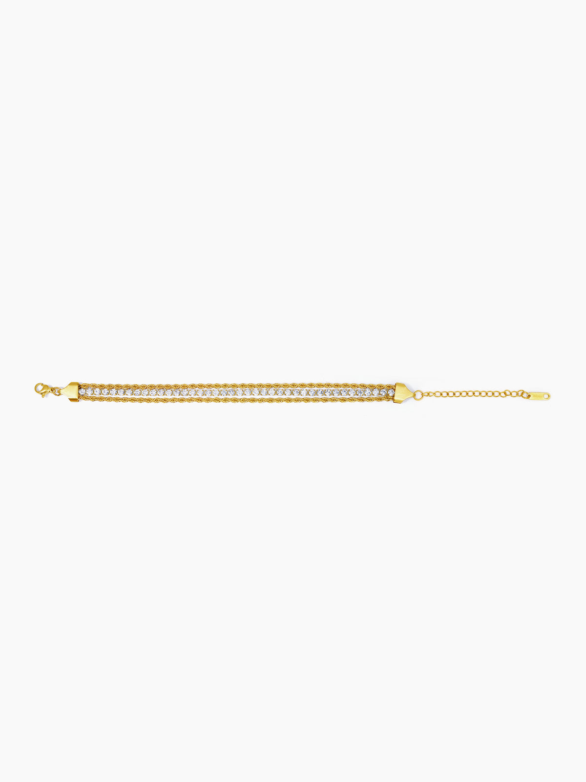 Reya Diamond Layered Rope 18K Gold Plated Bracelet