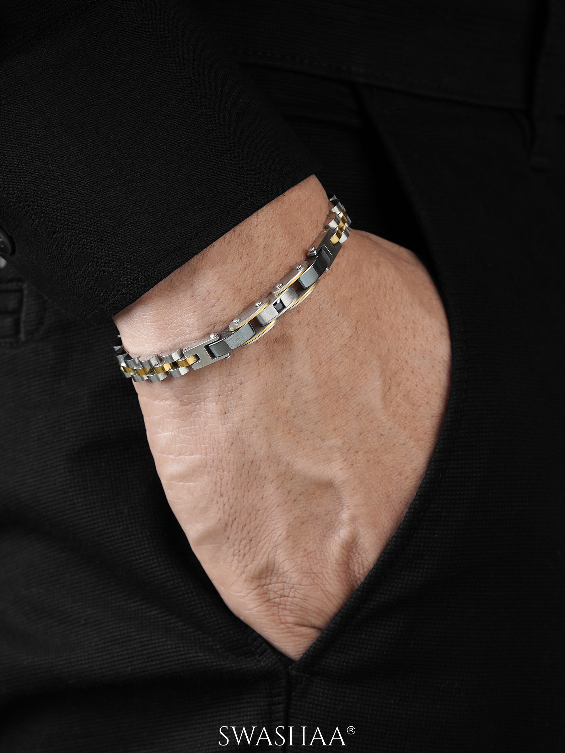 Rhett Link Men's Silver Watch Belt Bracelet