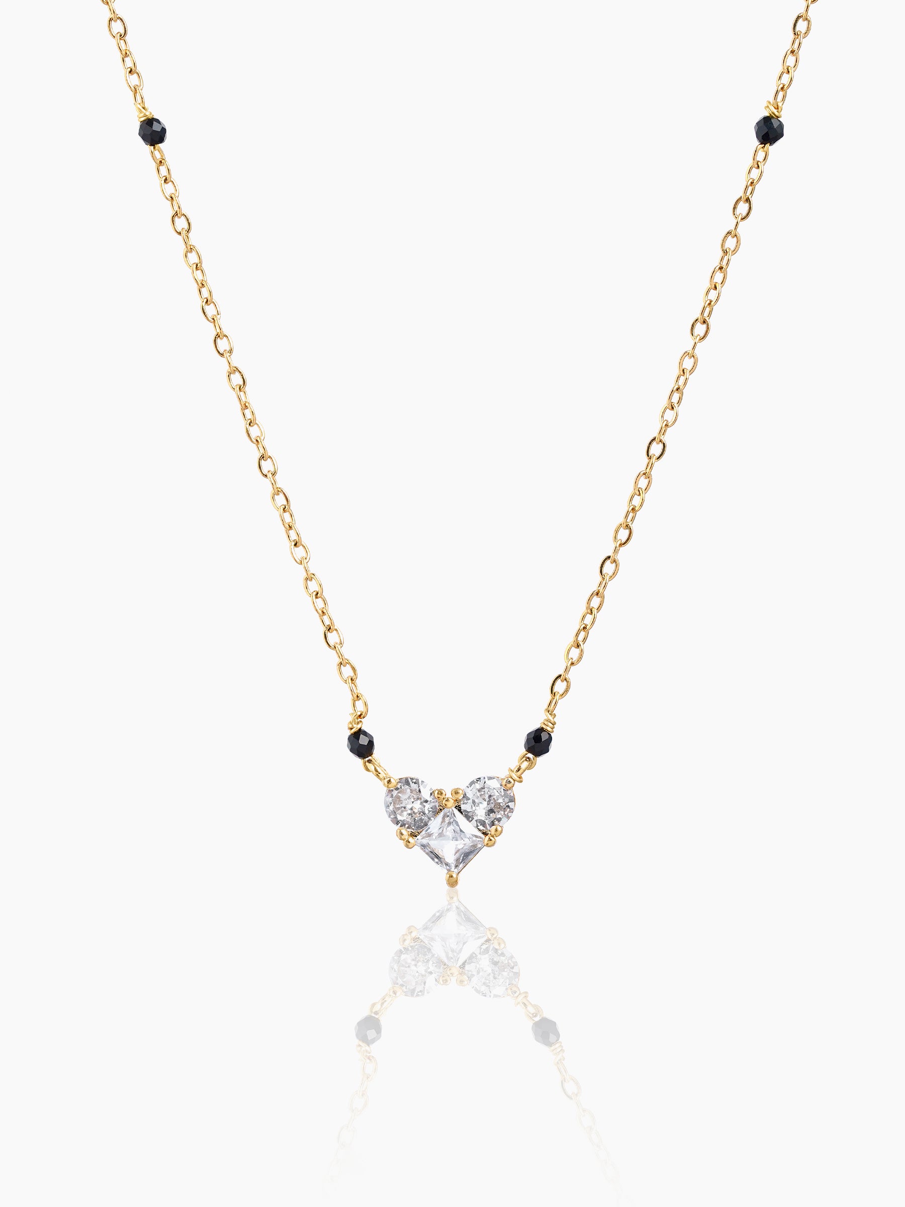 Rivana Trio Diamond Heart Sihouette 18K Gold Plated Mangalsutra