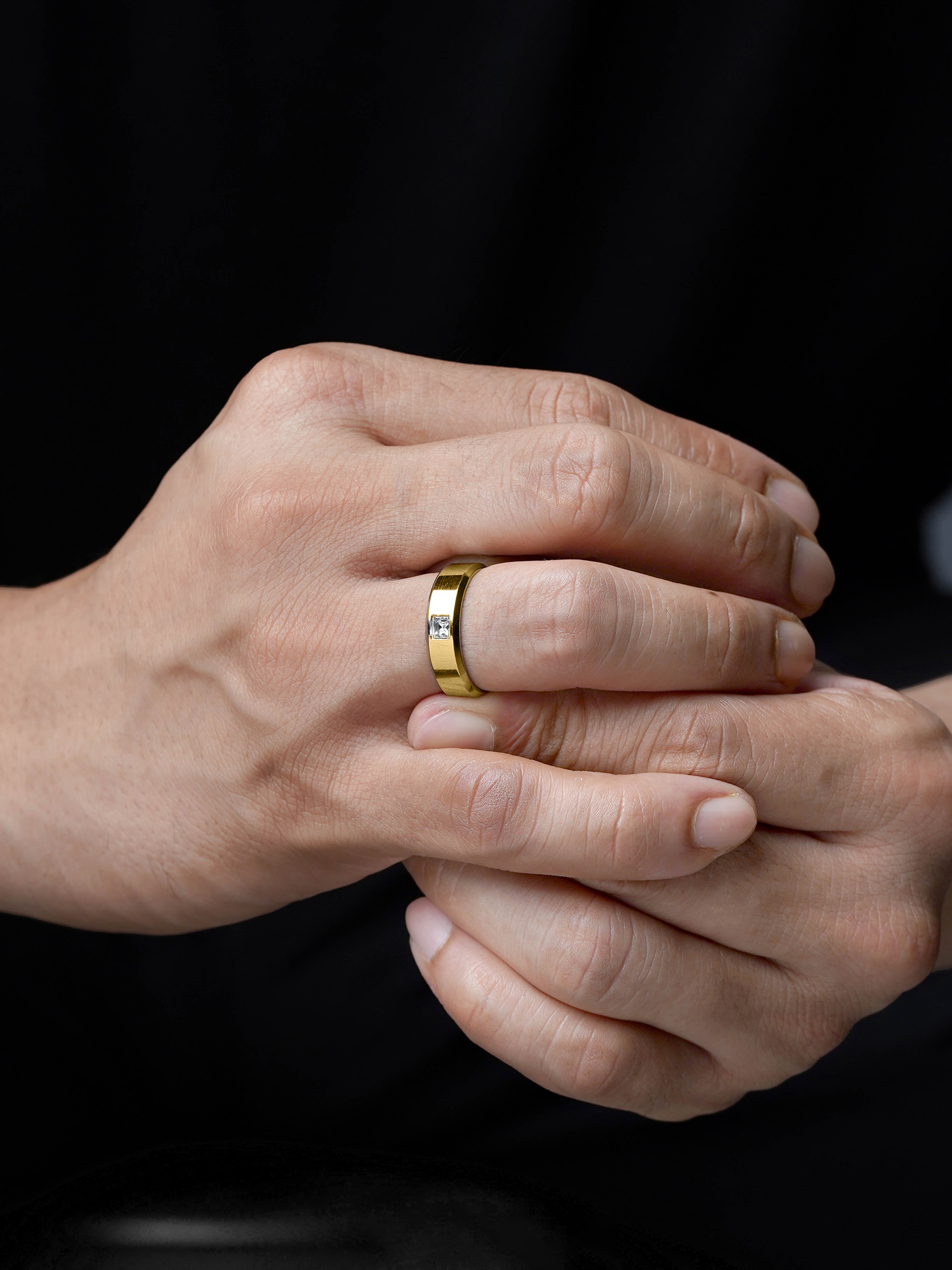 Rivaro 18K Gold Plated Men's Rings - Swashaa