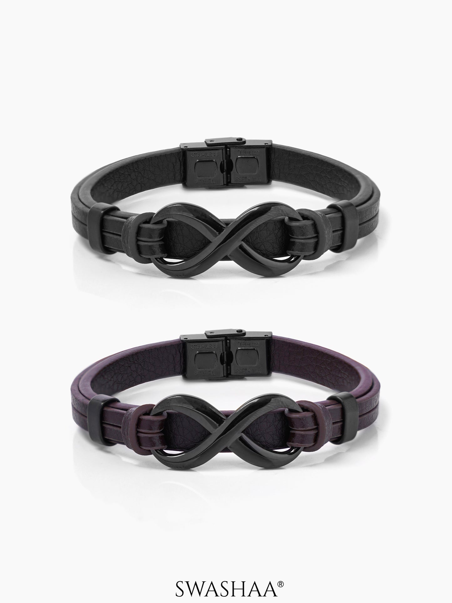 Rocky Brown Infinity Men's Leather Bracelet