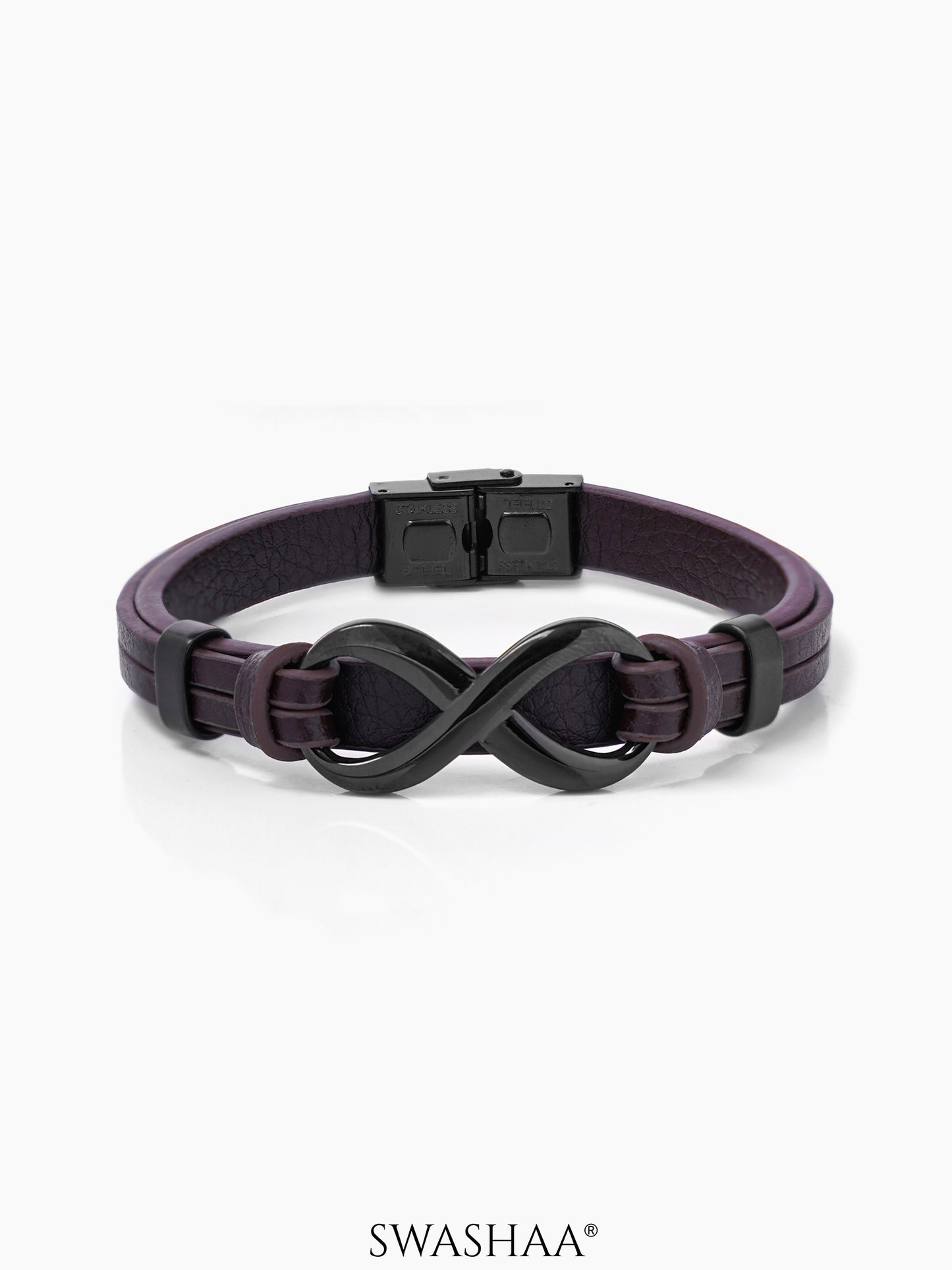 Rocky Brown Infinity Men's Leather Bracelet