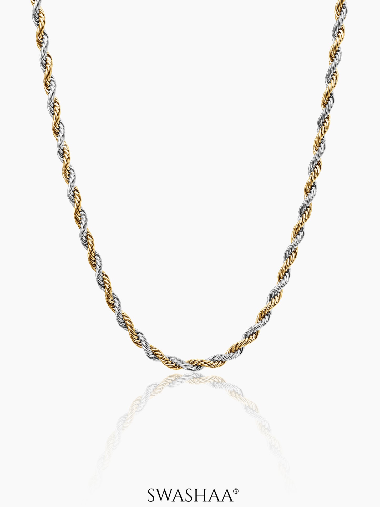 Rope Twisted Texture Two Tone Women's Chain
