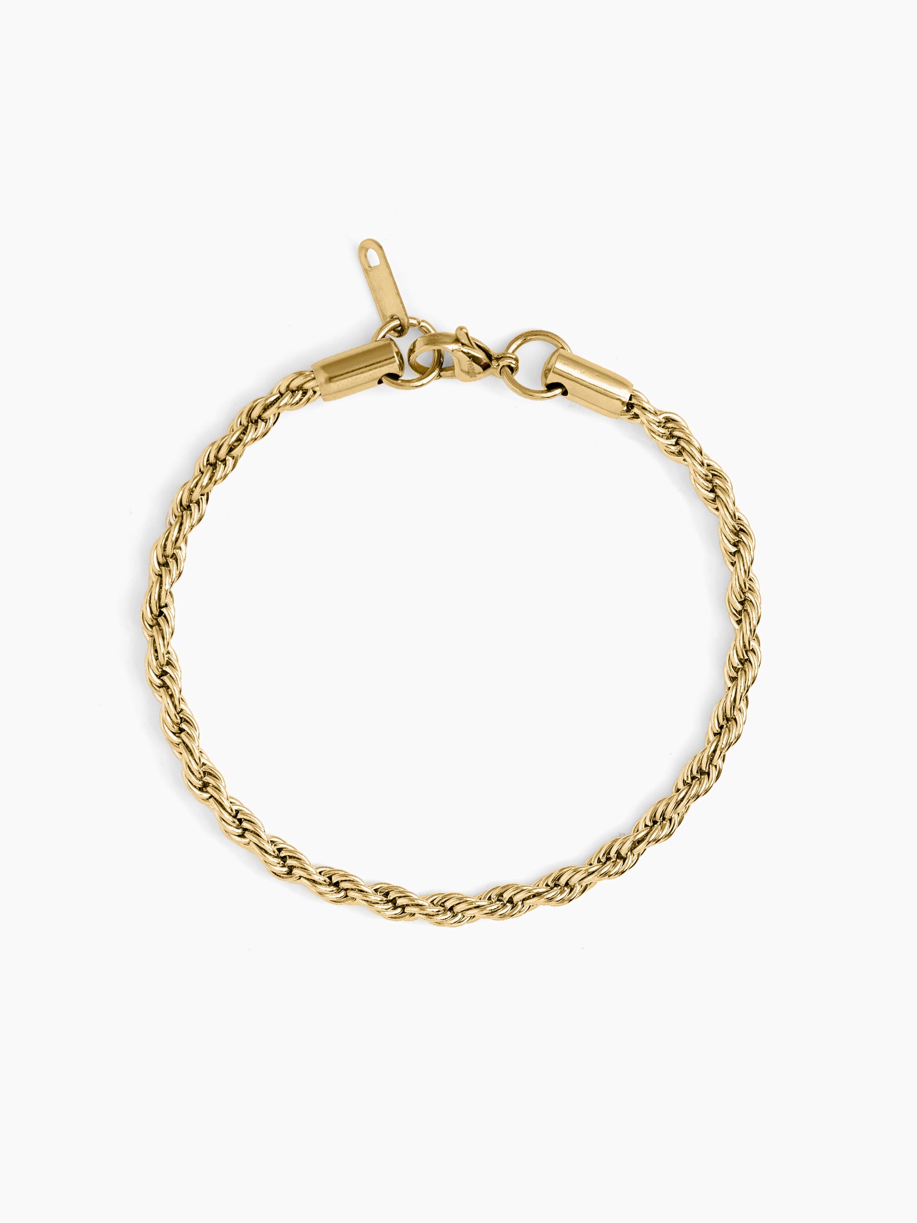 Rope Twisted Links 18K Gold Plated Loose Chain Bracelet