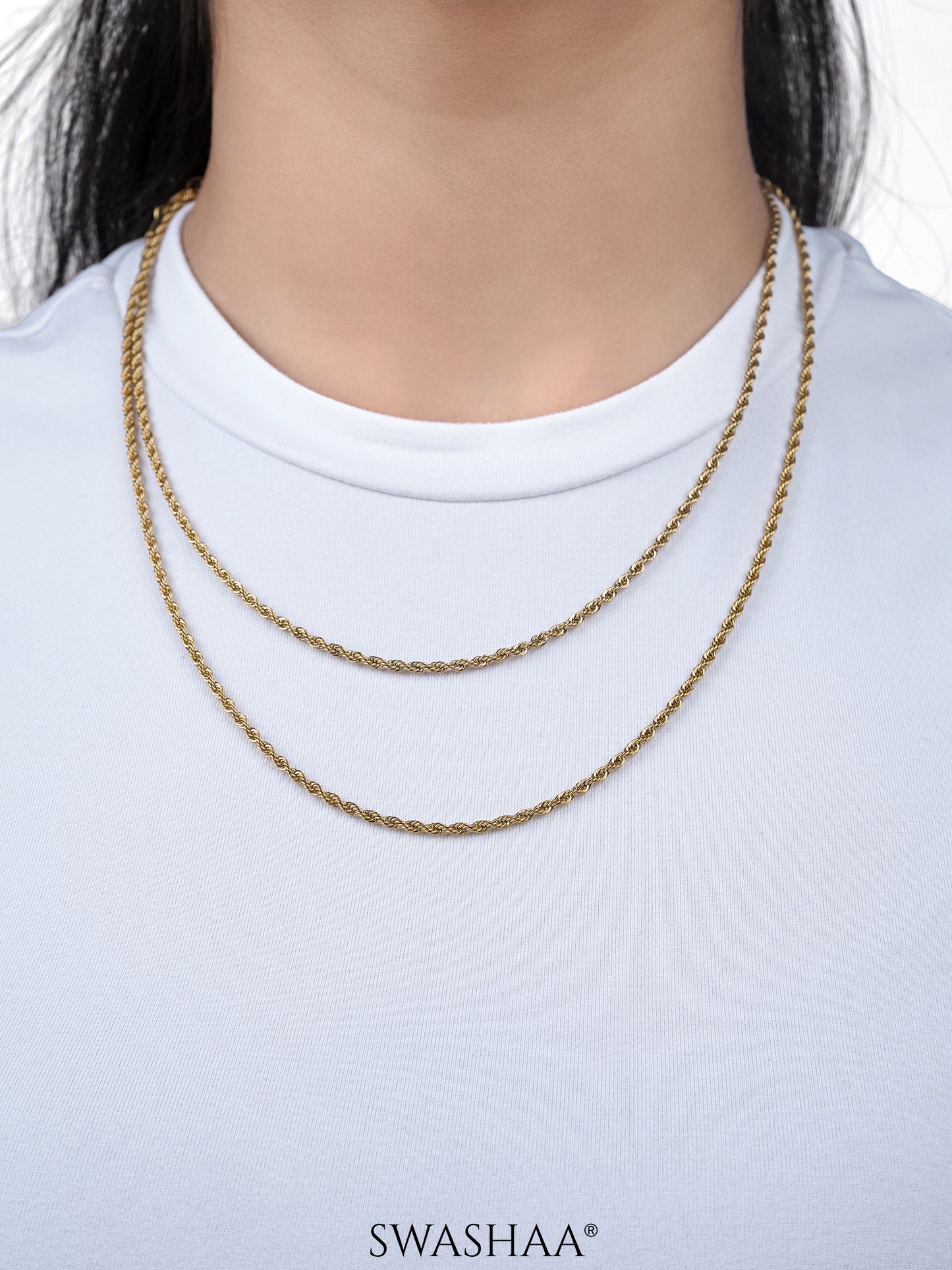 Rope Twisted Texture 18K Gold Plated Women's Chain