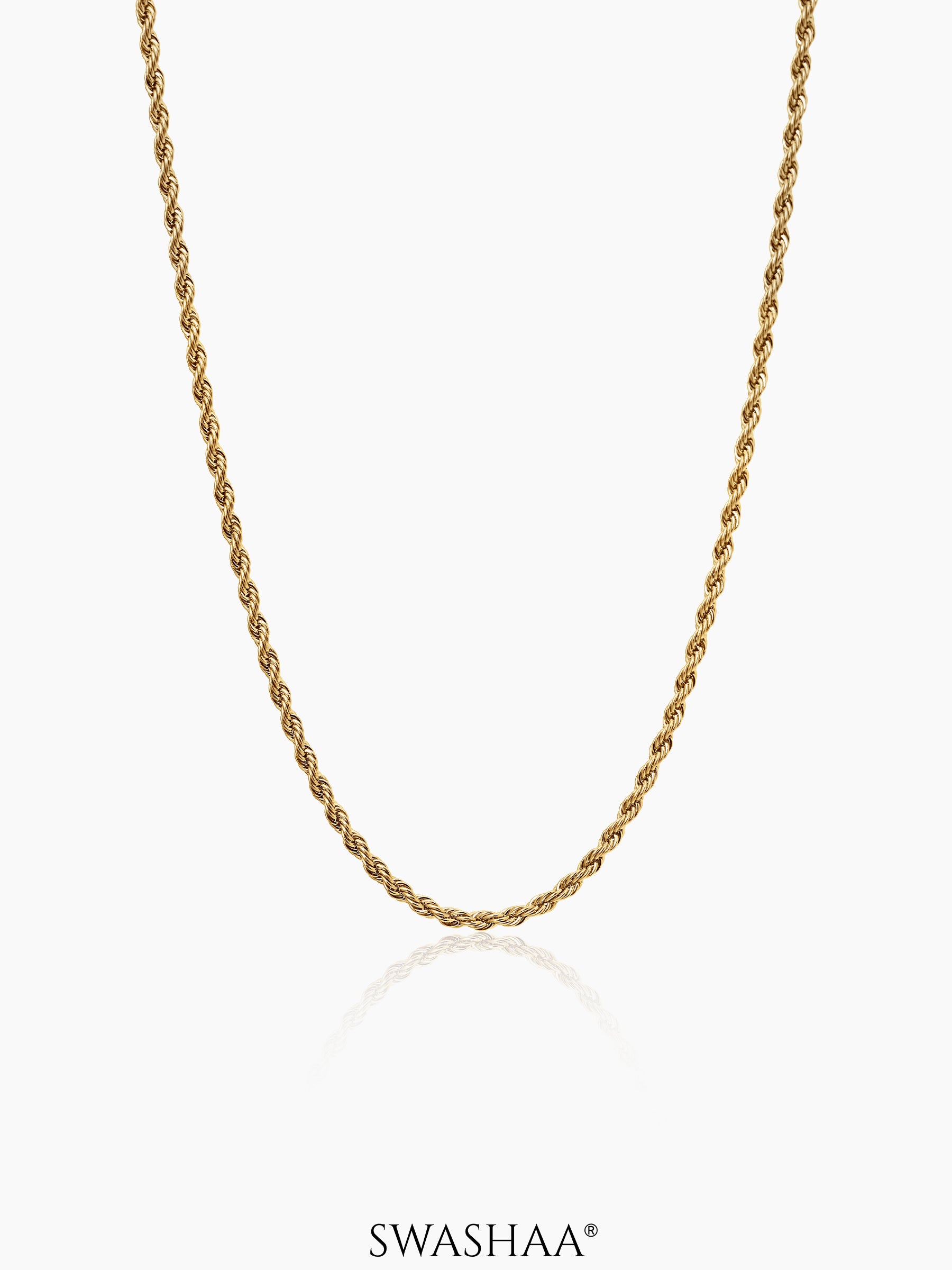 Rope Twisted Texture 18K Gold Plated Women's Chain